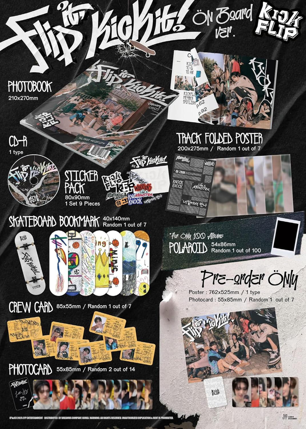 Kickflip Flip It, Kick It! 1St Mini Album with Tracking Sealed (Full Set(Standard+Digipack+Limited+Nemo))