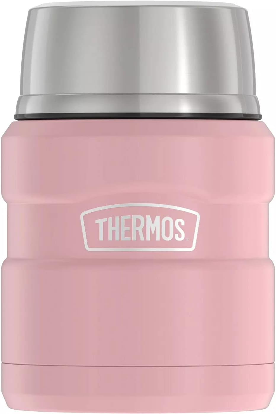 THERMOS Stainless King Vacuum-Insulated Food Jar with Spoon, 16 Ounce, Matte Rose