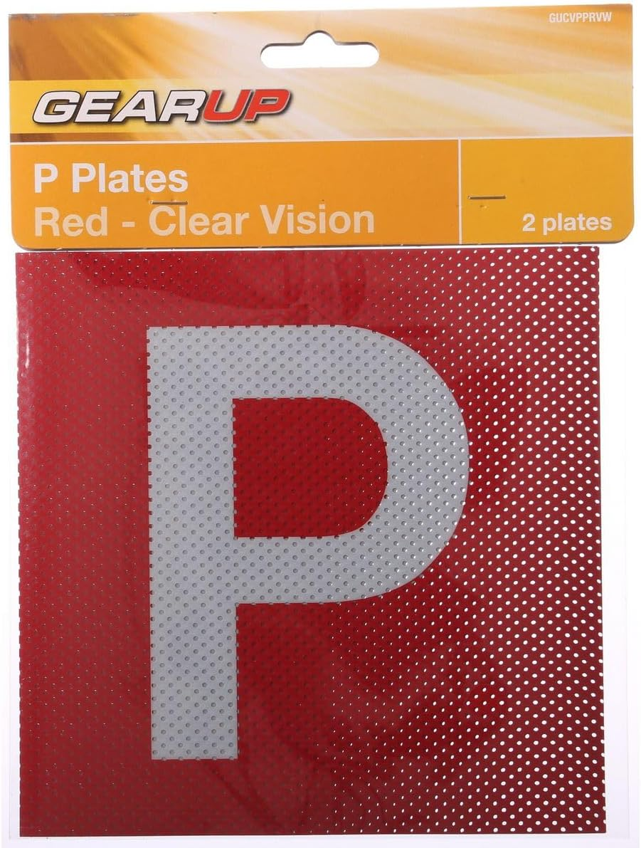 Gearup Clear Vision Probationary Plate Set Red GUCVPPRVW image number 1