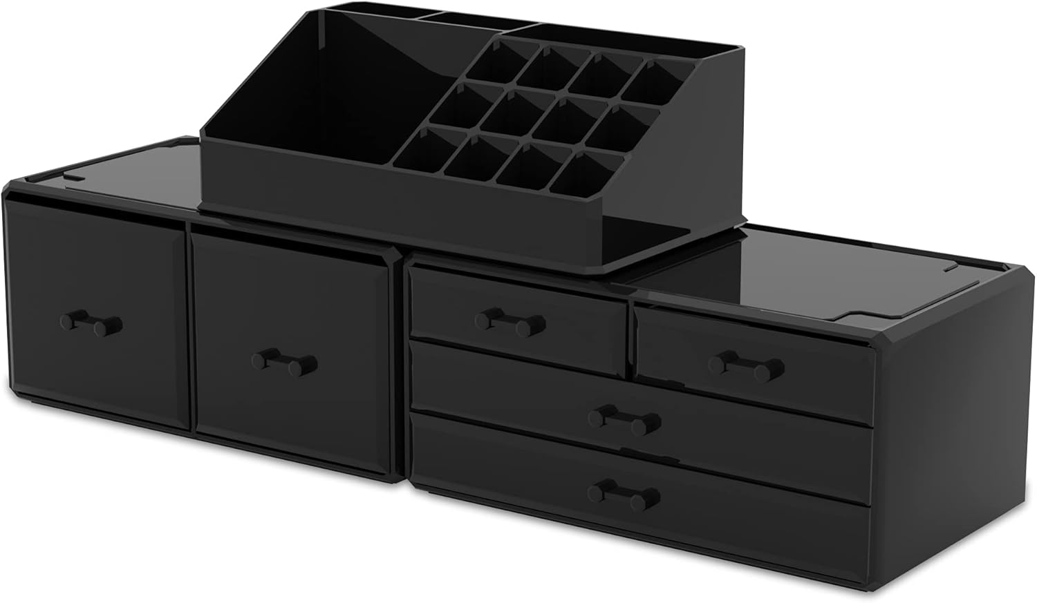 Readaeer Makeup Cosmetic Organizer Storage Drawers Display Boxes Case 6 Drawers Black