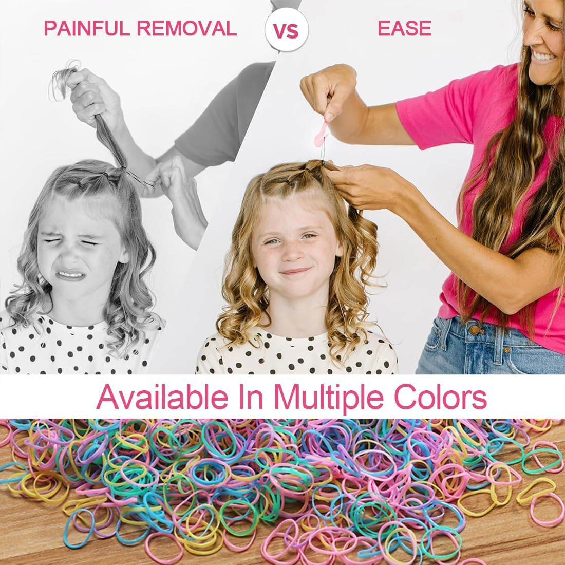 Colour Mini Hair Bobbles Pack of 2000 Small Hair Bobbles with 1 Piece Hair Bands Cutter Remover for Fine Hair and Hair Braiding Small Dreadlocks image number 1