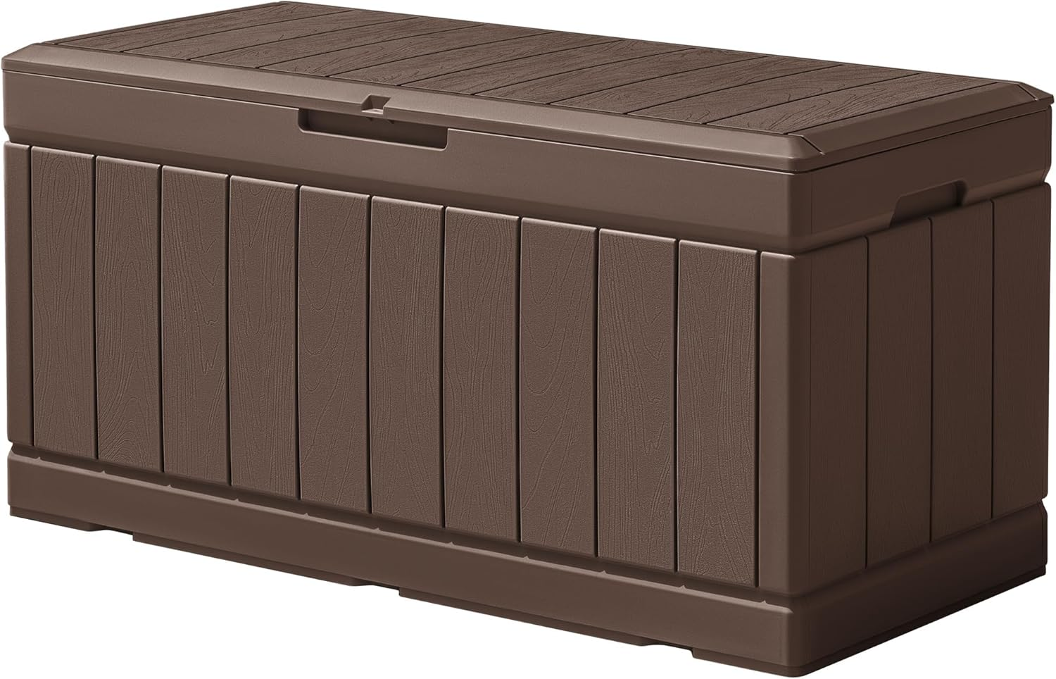 320L Lockable Resin Deck Box Waterproof Outdoor Storage Container for Patio Furniture Cushions & Pillows (Grey)