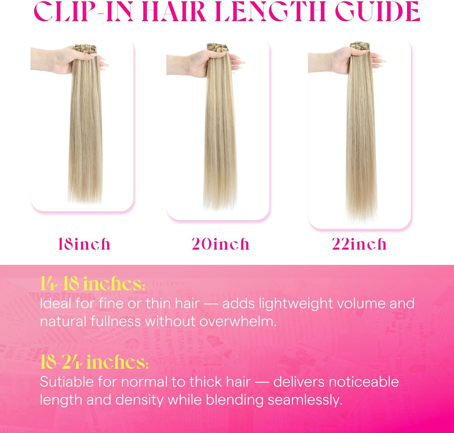 Vesunny 16Inch Clip in Ombre Blonde Hair Extensions Balayage Color #8 Light Brown Fading to #22 Blonde Mix Brown Full Head Clip in Hair Extensions Thick Human Hair 7Pcs/120G image number 4