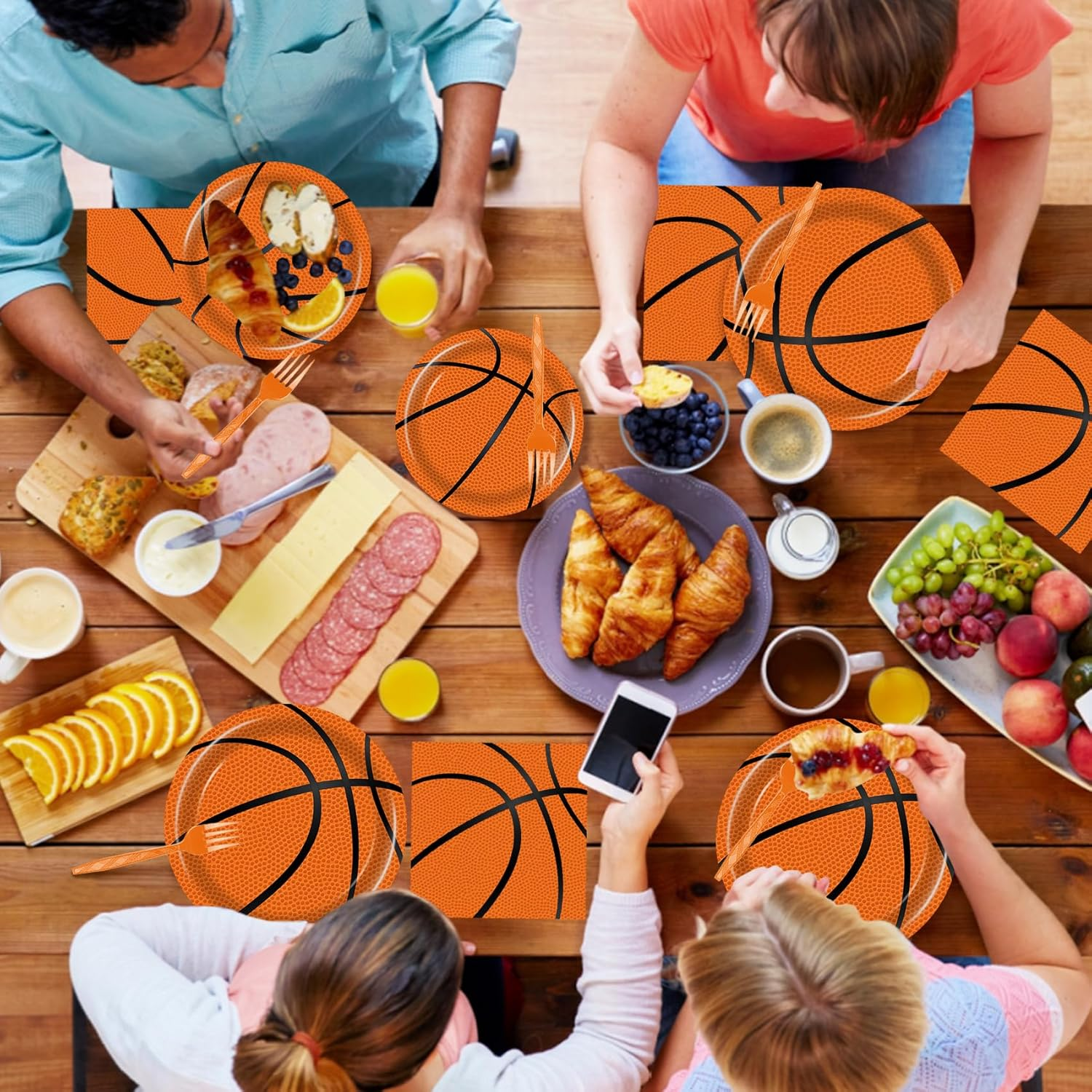 96 Pcs Basketball Plates & Napkins - Party Supplies, Birthday Decorations, Party Favors for Kids image number 6