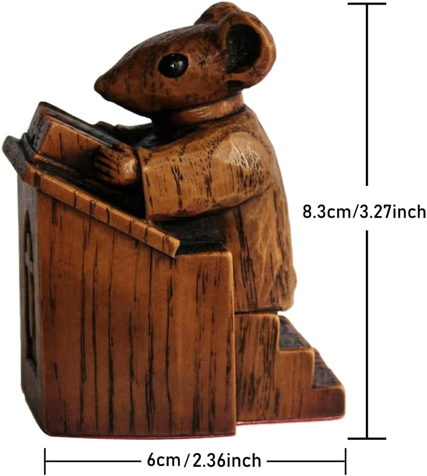 KASCLINO Church Mouse Statue, Priest Craft Ornament, Church Choir Sculpture, Indoor and Outdoor Resin Sculpture, Decorations for All Weather Conditions(Brown) image number 2