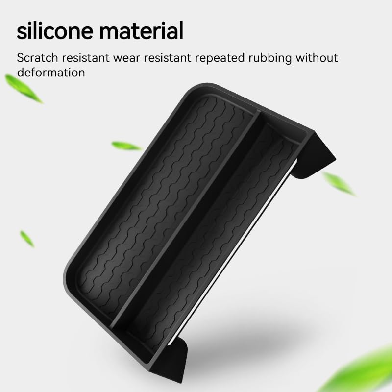 For BYD Shark 6 Dash Screen Back Storage Box, Silicone, Black, Adhesive-Backed Organizer 2024-2025 BYD Shark Accessories image number 2