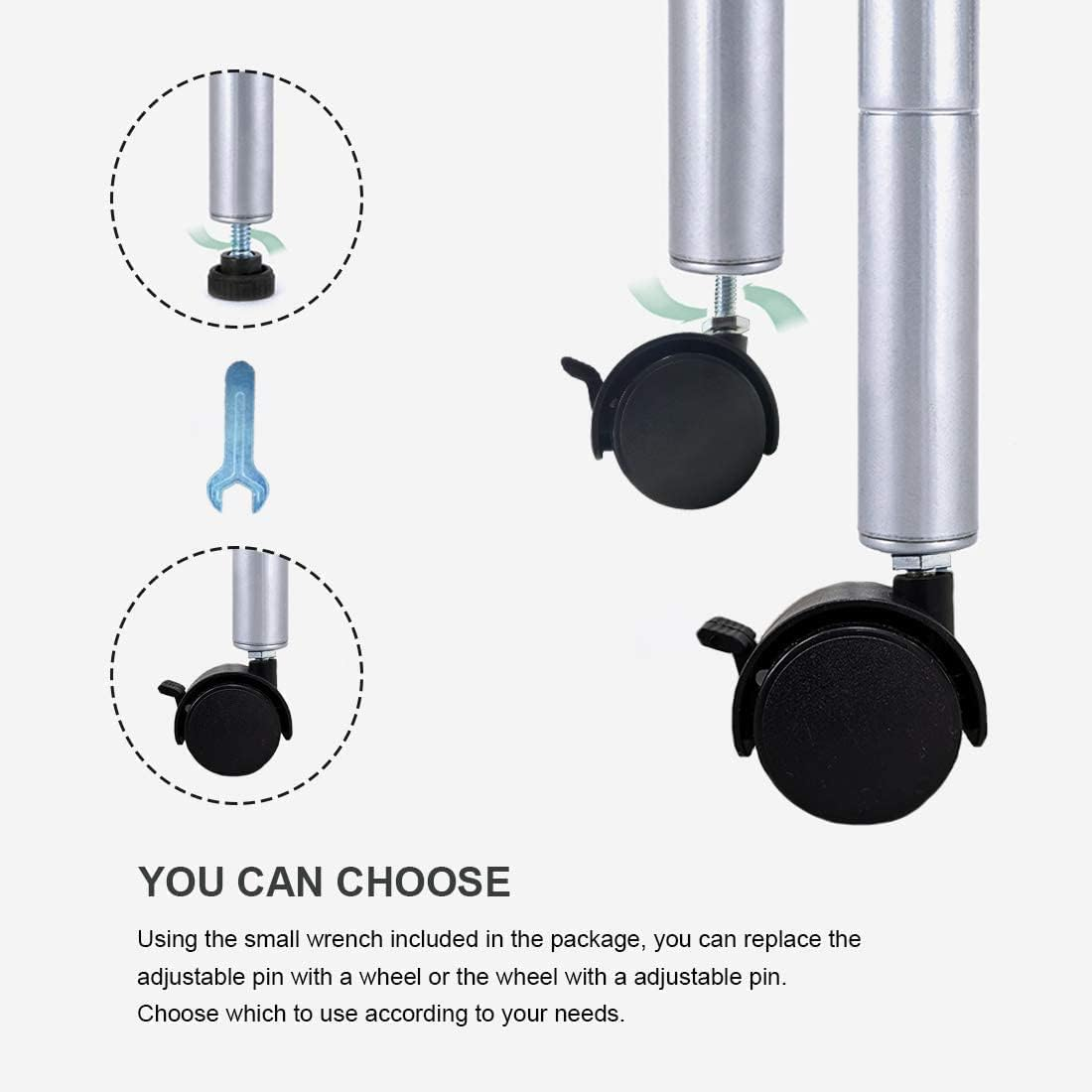 CAVSOIR 4 -Tier Shelf Carbon Steel Shelving Unit Adjustable Heavy Duty Wire Shelf Metal Height Shelves Unit Metal Storage Rack Durable Organizer (Silver, 4 Tier) image number 7