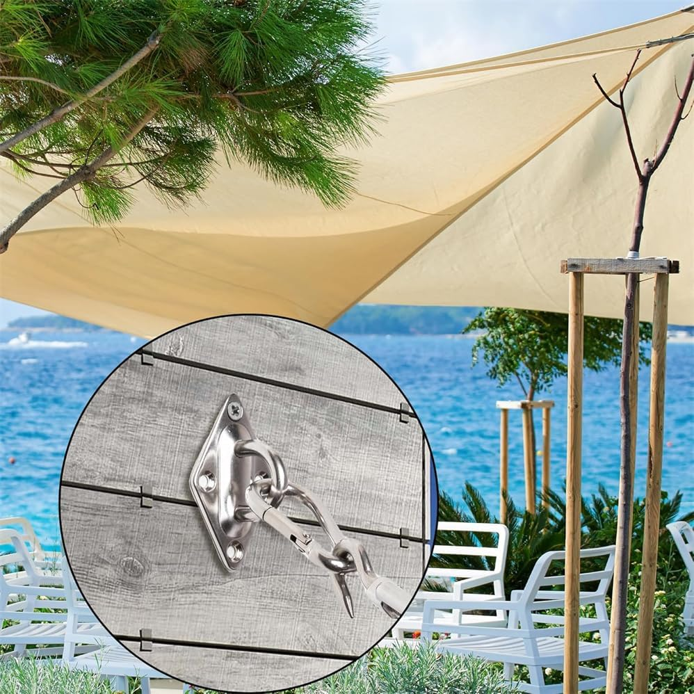 Sun Shade Sail Hardware Kit with Cable Wire Rope for Rectangle Square Triangle Shade Sail Installation, 304 Grade Stainless for Garden,Outdoors,Diy Crafts,Heavy Duty Awning Attachment Set image number 3