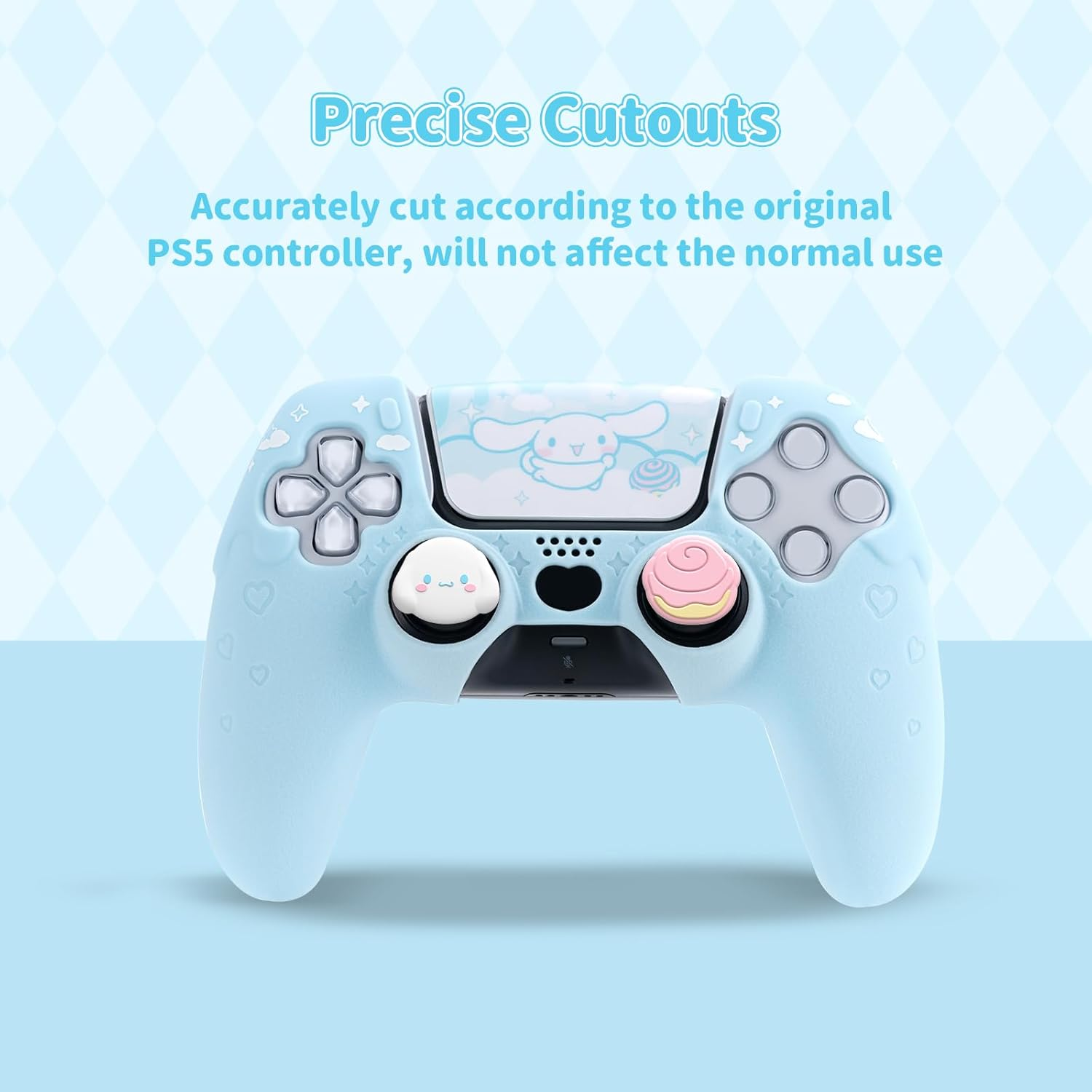 Kuitmor PS5 Controller Cover Skin Case,Anti-Slip Silicone Protective Cover Case,Cute Cartoon Protective Shell for PS5 Controller with 2 Thumb Grip Caps and 1 Sticker image number 3