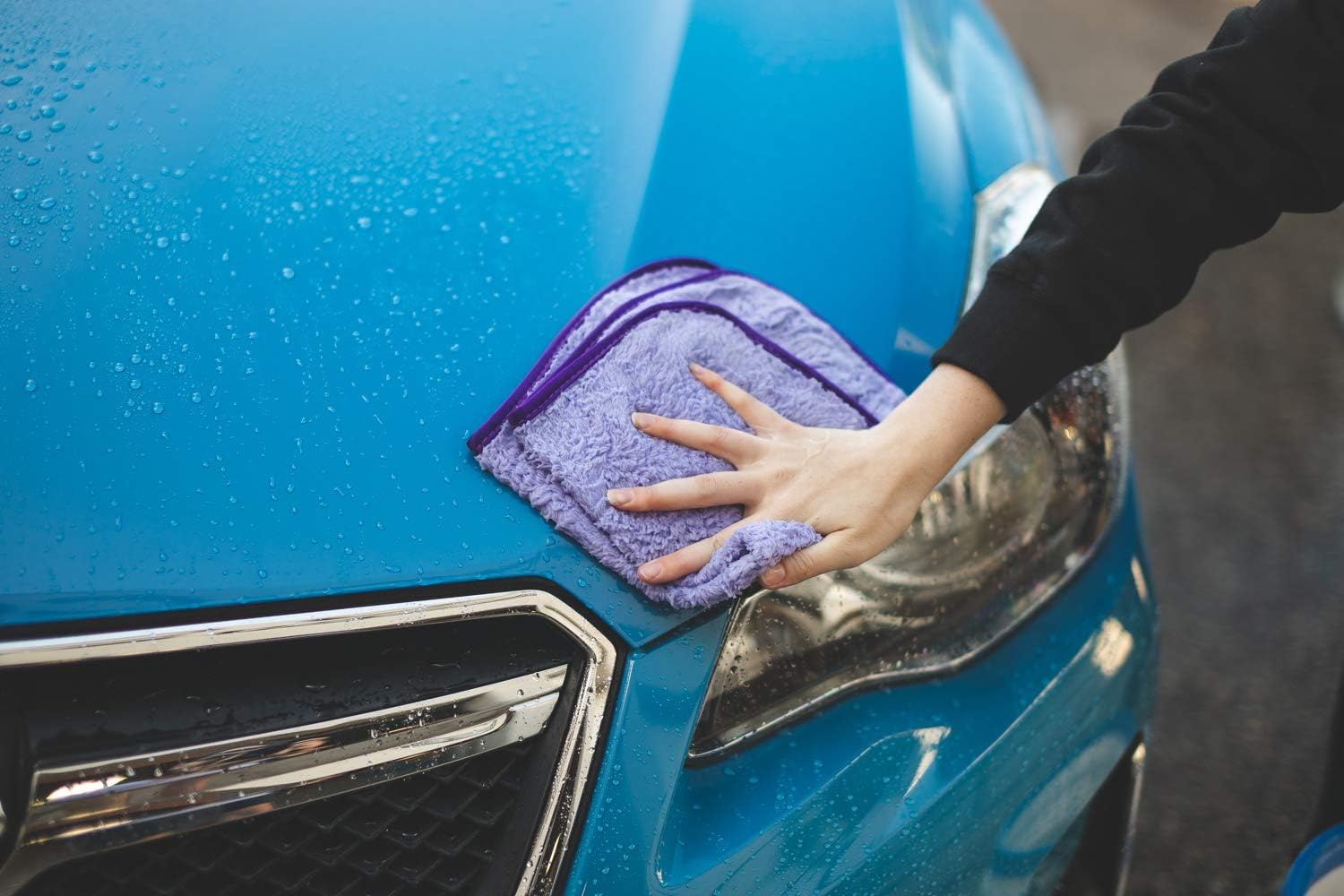 The Rag Company - Minx Royale - Professional Microfiber Detailing Towels, Premium 70/30 Blend, Super Plush, Rinseless & Waterless Wash, Buffing & Polishing, 400Gsm, 16In X 16In, Lavender (6-Pack) image number 3