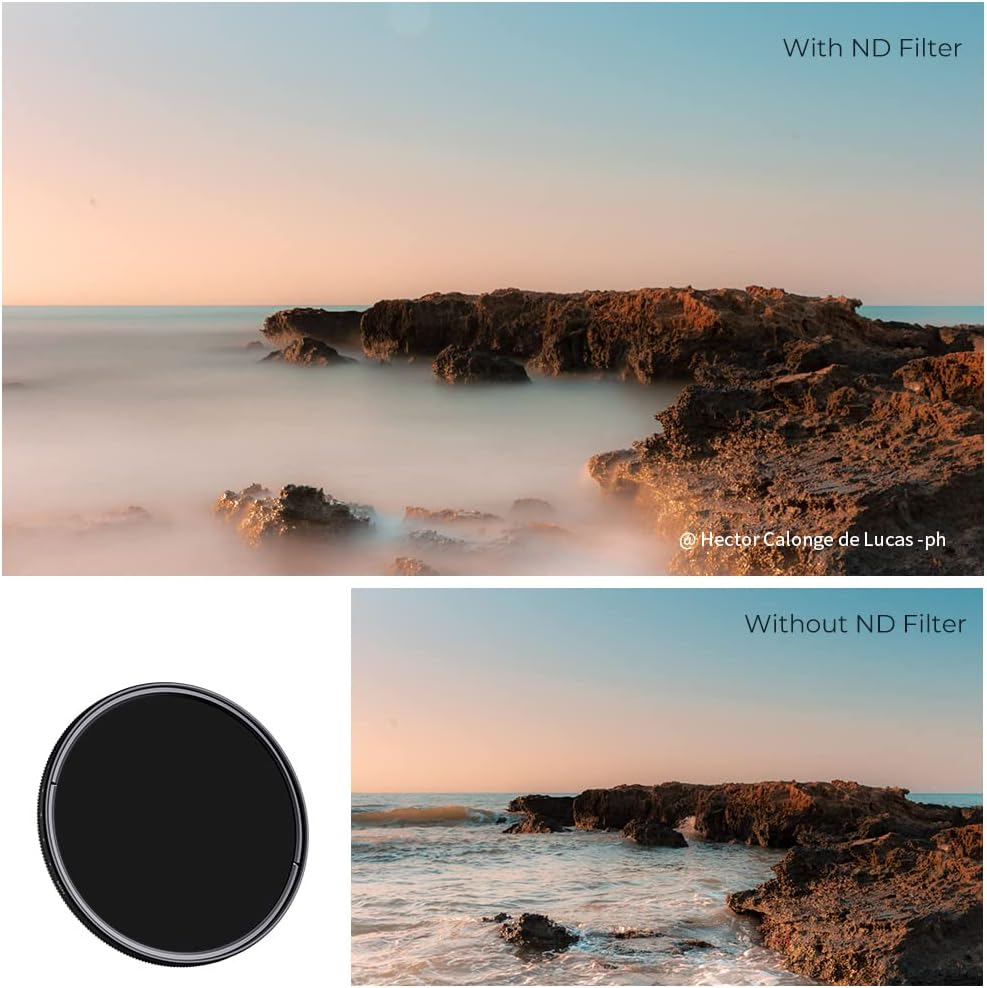 K&F Concept Variable ND Filter, Variable ND Dimmer Range, ND2 to ND400, 16-Layer Multi-Coating, Thin Frame Design (Authentic Domestic Product) (1.6 Inches (40.5 Mm), Variable ND (Multi-Coating))