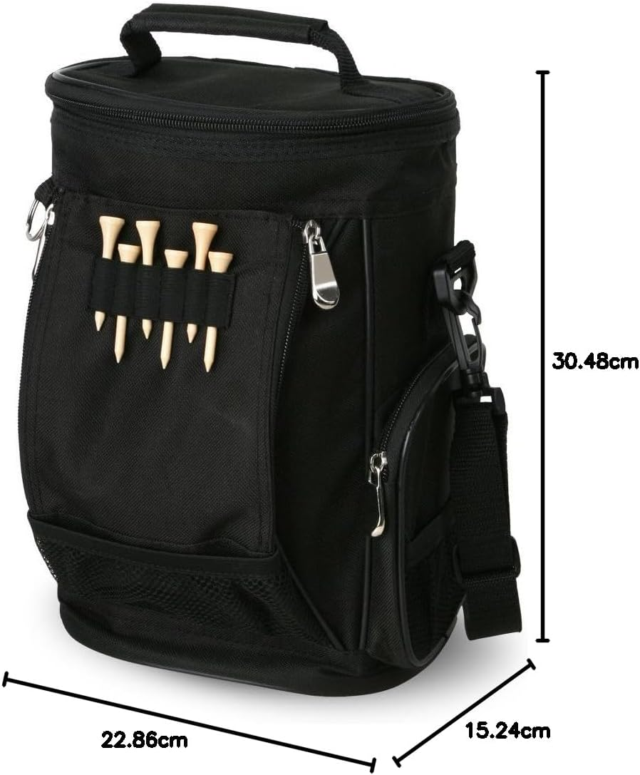 Intech Golf Bag Cooler and Accessory Caddy, Portable Soft Sided 10-Can Insulated Cooler Bag, Fits on a Golf Cart, Push Cart or Carry