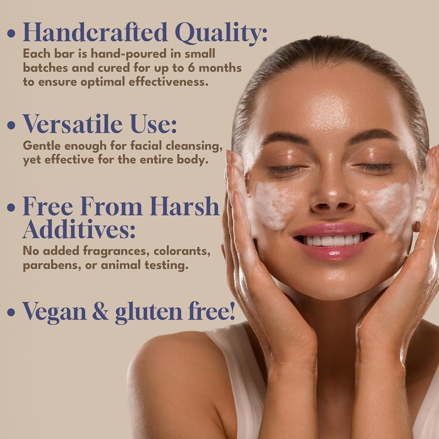 Dead Sea Warehouse - Amazing Minerals Original Face & Body Bar, Dead Sea Salt Cleansing Bar, Handmade in the USA, Mineral Cleanser, Skincare for Clearer Skin, Vegan, Unscented (5.2 Oz) image number 1