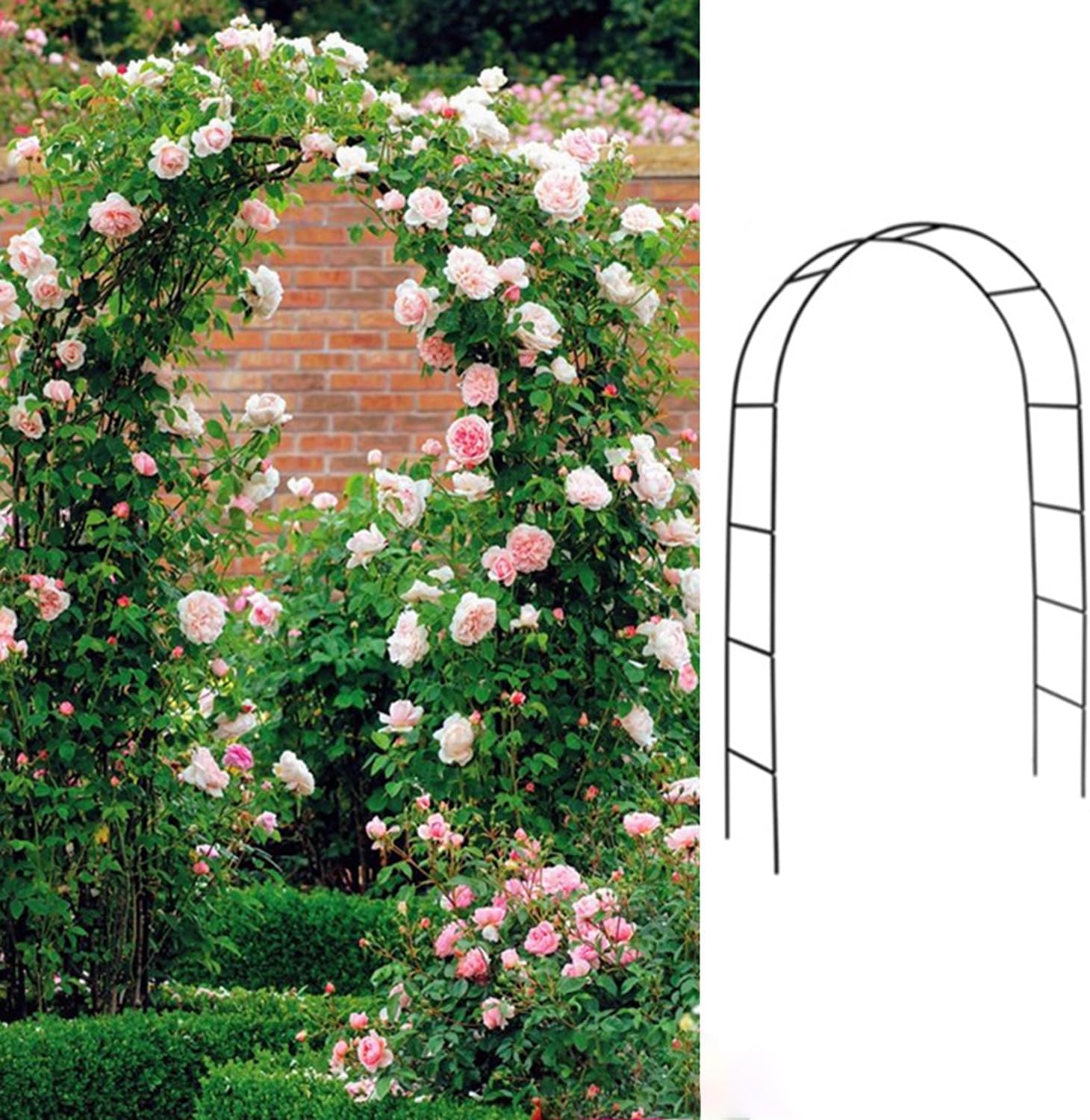 7.9 Ft H X 4.6 Ft W Metal Pergola Arbor,Wedding Arch，Party Decoration，Garden-Climbing Plant Support，For Various Climbing Plant Wedding Garden Arch Bridal Party Decoration，Assemble Freely 2 Sizes image number 2