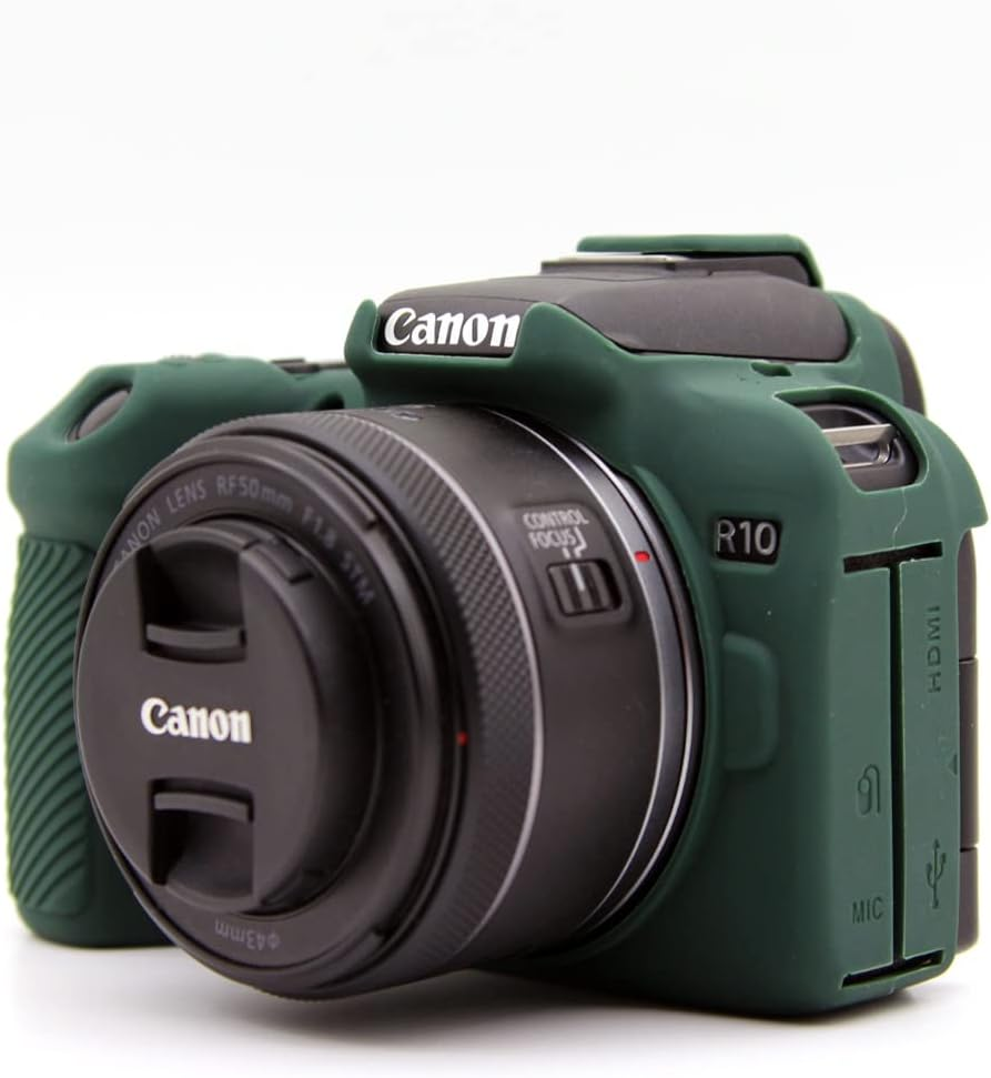 EOS R10 Case, Silicone Protective Housing Case Cover, Compatible with  EOS R10 Mirrorless Camera (Green) image number 2