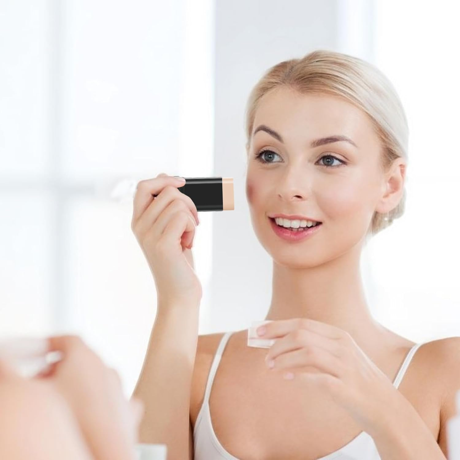 Foundations Stick with Brush, Waterproof Long-Lasting Hydrating Concealer Stick Foundations Makeup Accessories for Daily Use, Natural Color image number 4