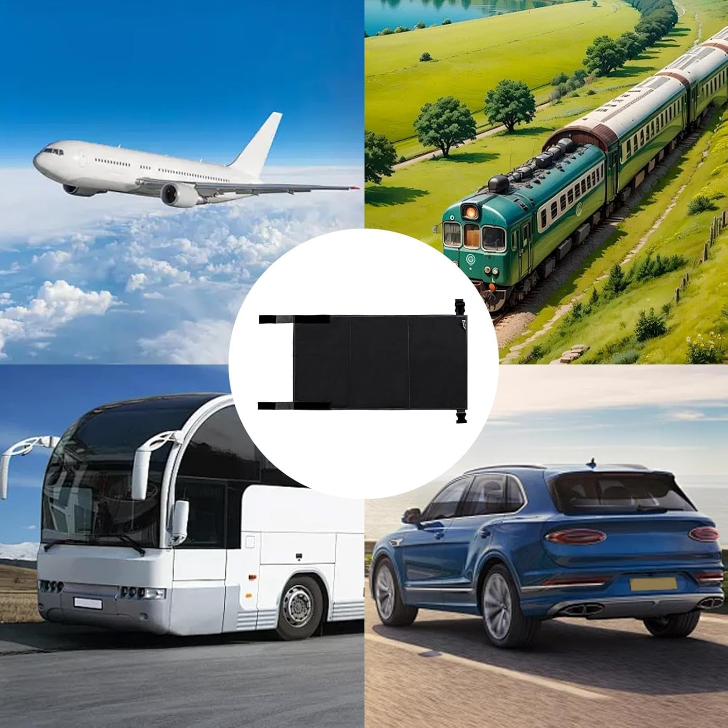 Portable Children'S Aircraft Footstool,Child Travel Aircraft Seat Extender | Child Airplane Footrest,Toddler Travel Beds,Kids Travel Cot for Planes,Trains, Comfortable and Restful Travel - Black image number 5