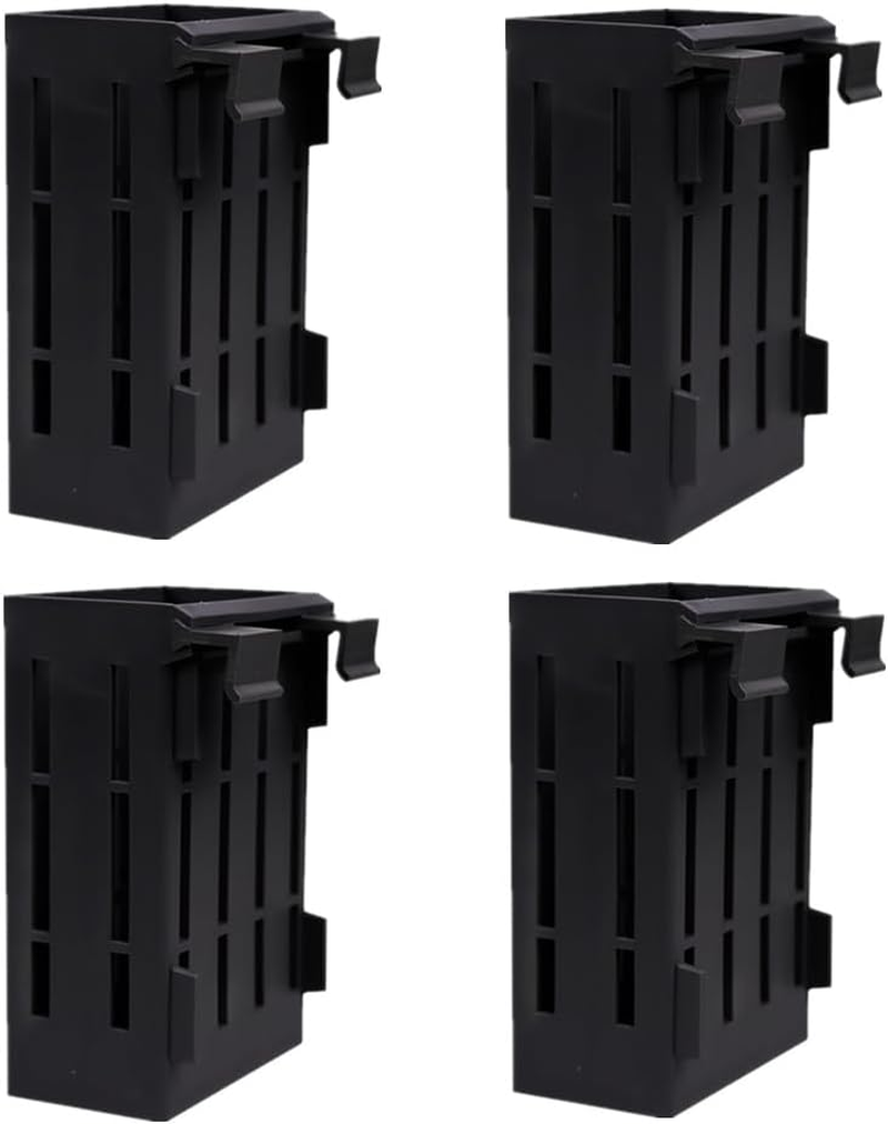 Aquarium Plant Holder, Wanfoou 4 PCS Hanging Planter Cups, Hanging Aquatic Plant Pot with Hooks Cups for Fish Tank Aquarium Planter and Aquascape Decorations (Black) image number 2