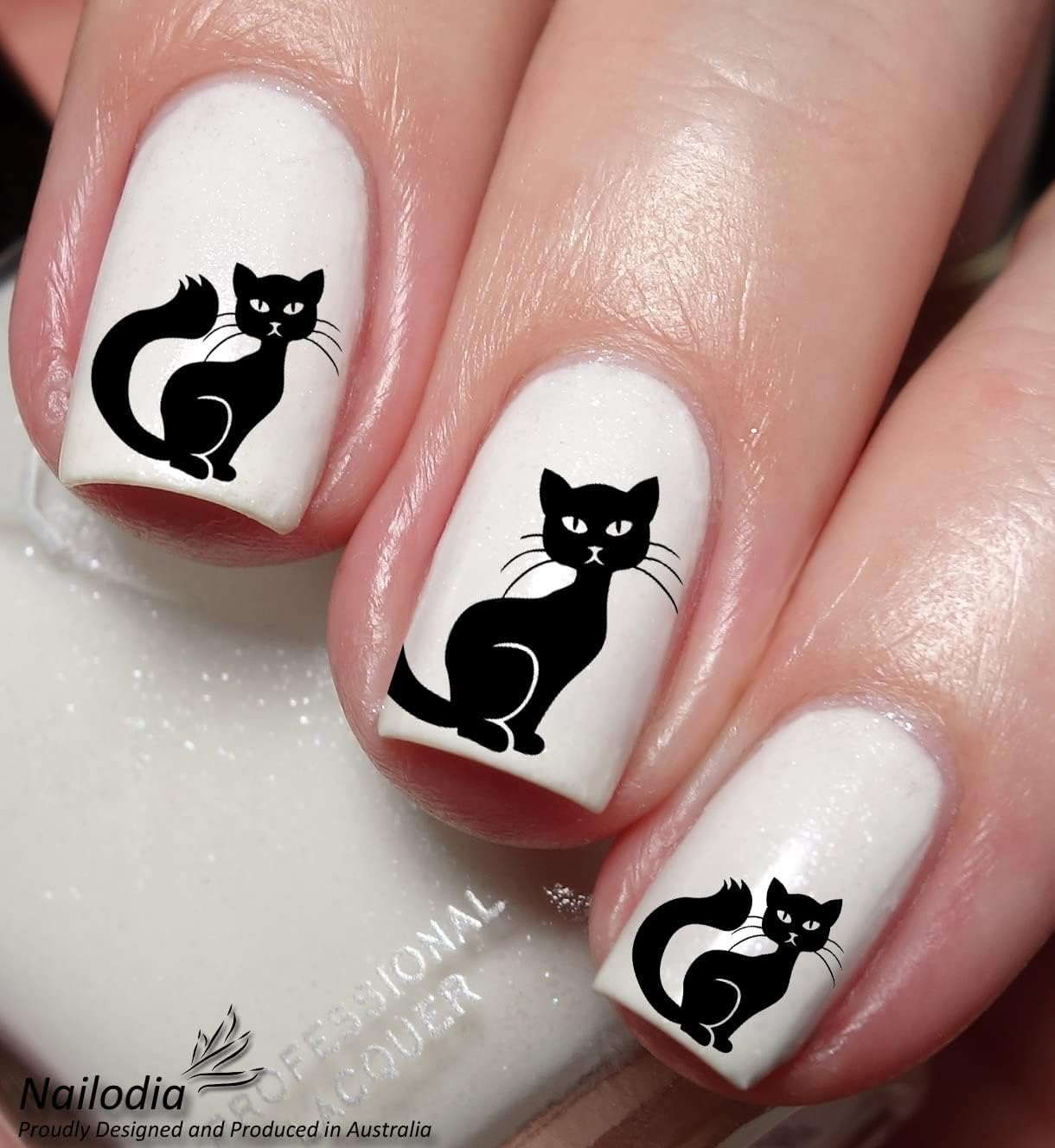 Black Cats Lovers Nail Art Decal Sticker