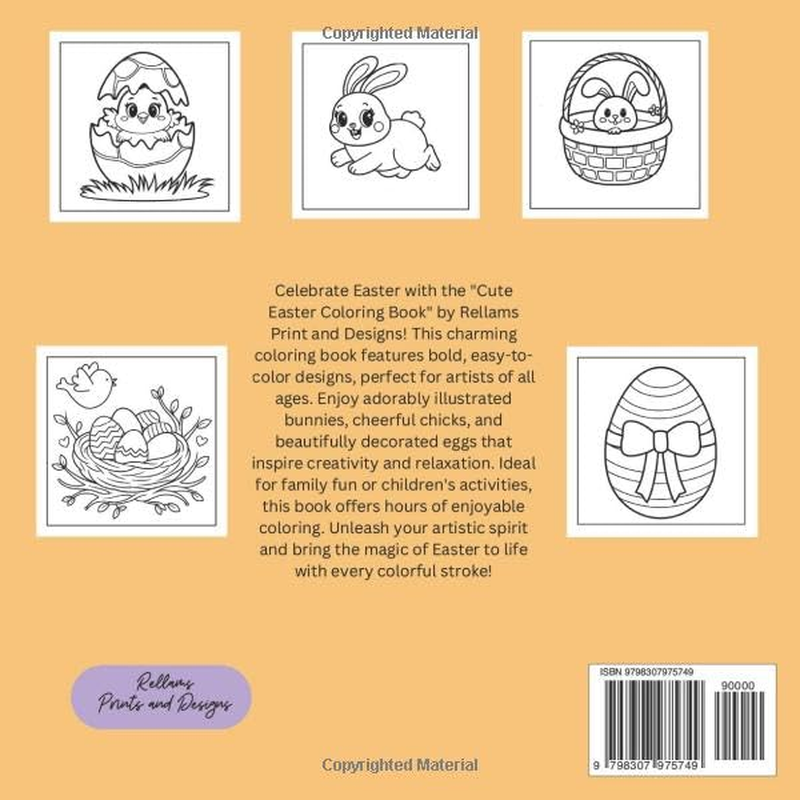 Cute Easter Coloring Book: Bold and Easy to Color Designs image number 1