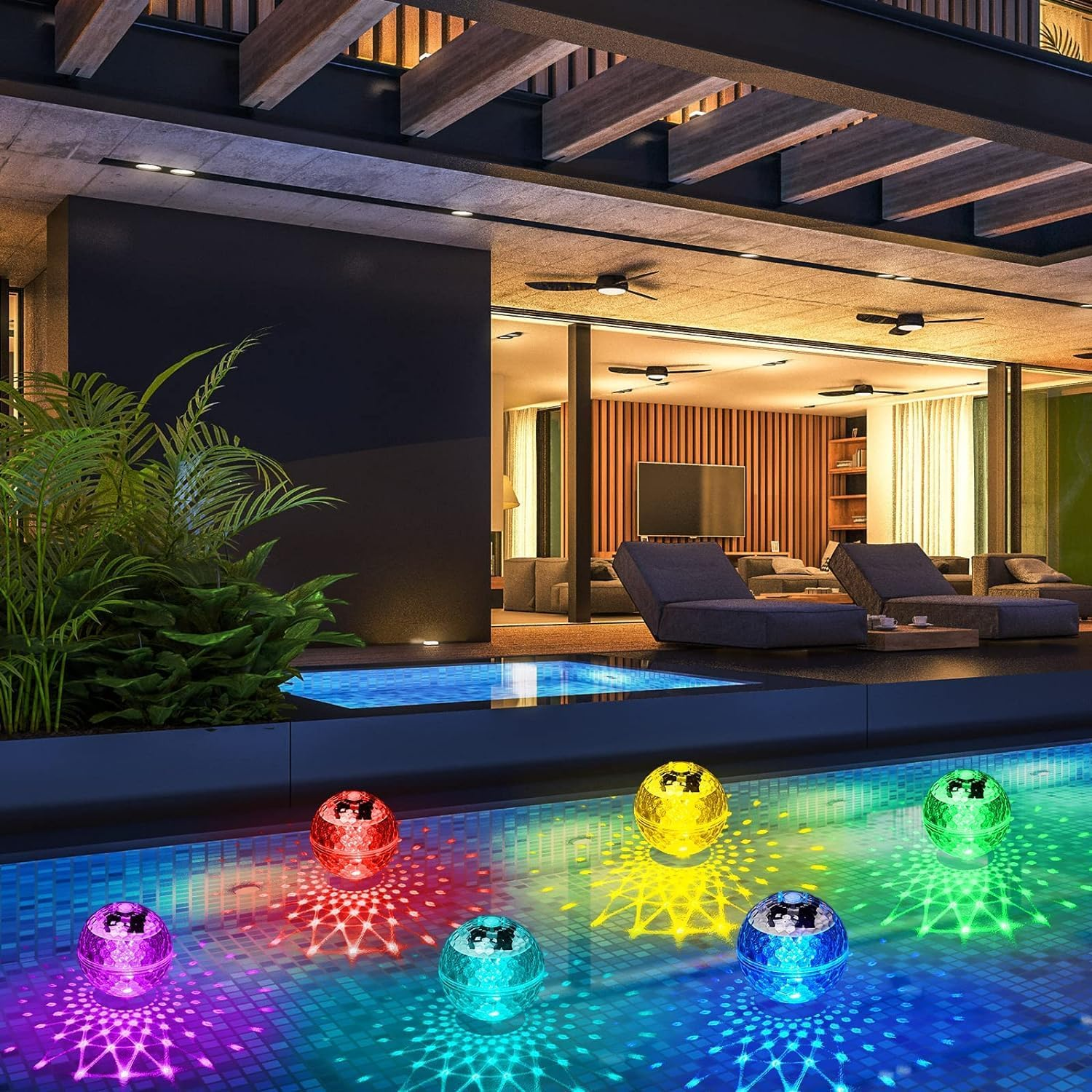 LED Pool Light,Swimming Pool Lights Floating,Solar Pool Lights with RGB Color Changing Solar Pool Lights That Float,Outdoor LED Pool Lights for Hot Bath Tub,Pool,Pond,Garden,Spa Party Decorations
