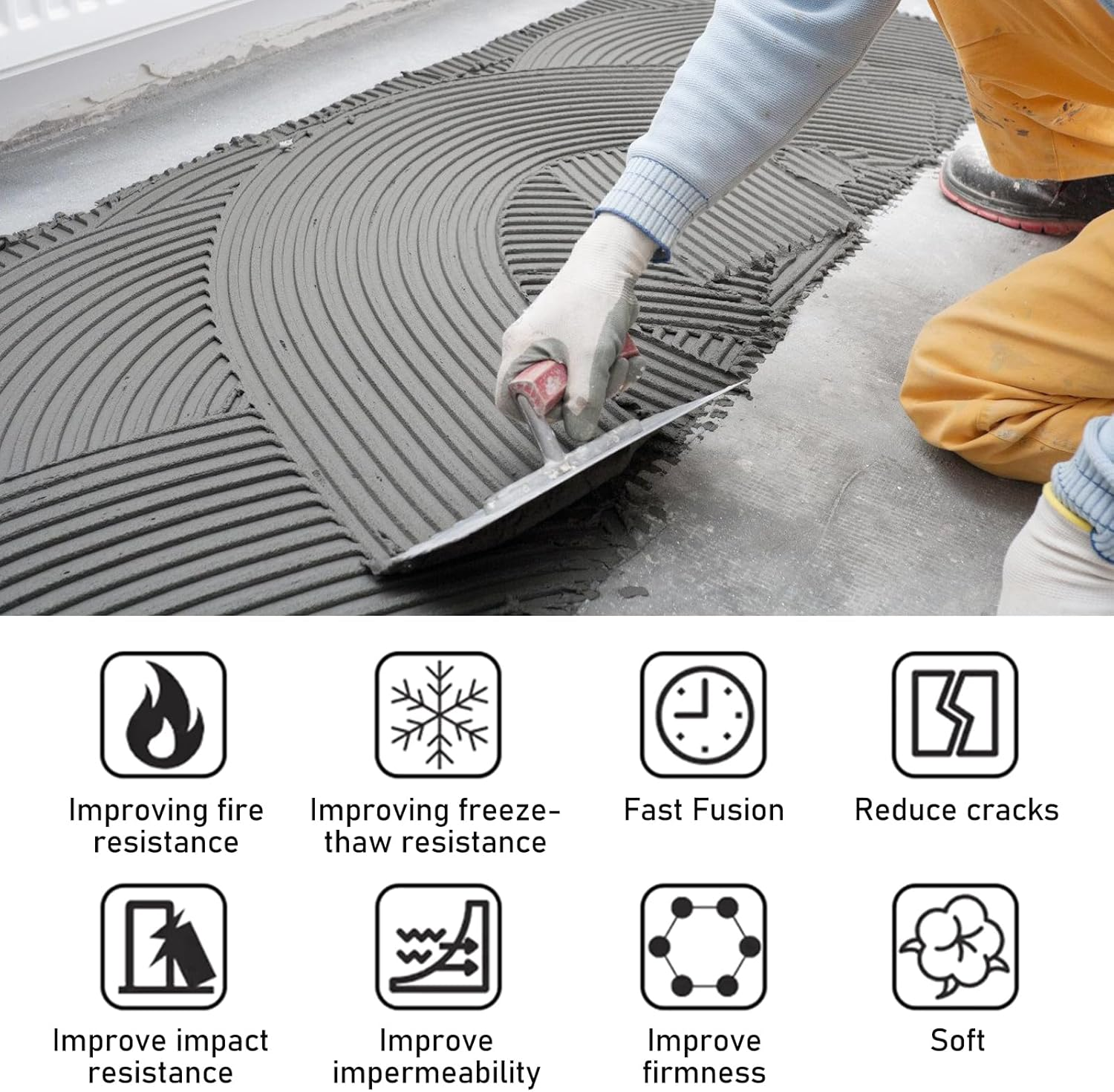 1 Kg Polypropylene Fibre, Poly Fibres for Concrete, Mortar, Plaster, Cement Mortar, Polypropylene Fibres Reinforcement and Resistance, Prevents Cracking, Reduces Shrinkage, Homogeneous Distribution Of image number 3