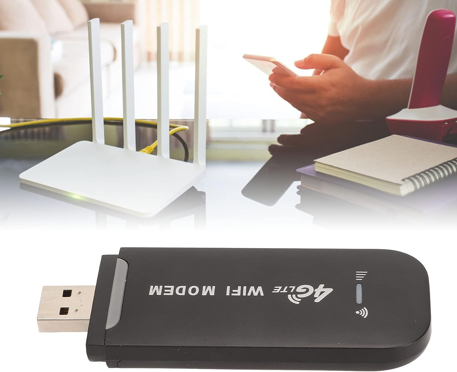 4G LTE USB Portable Wifi Router, 150Mbps Pocket Mobile Hotspot Support 10 Users, Wireless Network Router for Tablet Laptop Black image number 5