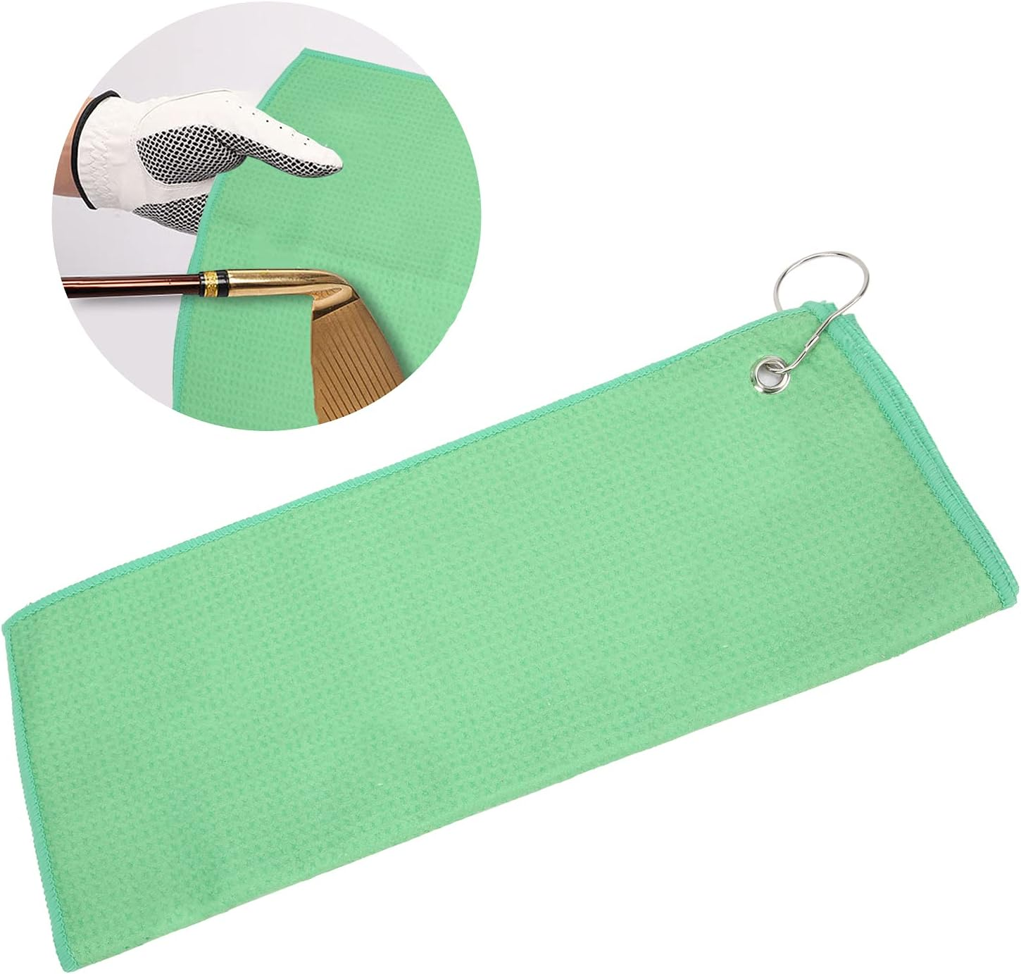Golf Cleaning Club Towel, Simple Fashionable Balls Cleaning Towel for Men for Wipe Golf Clubs for Women for Wipe Your Hands and Sweat(Green) image number 6