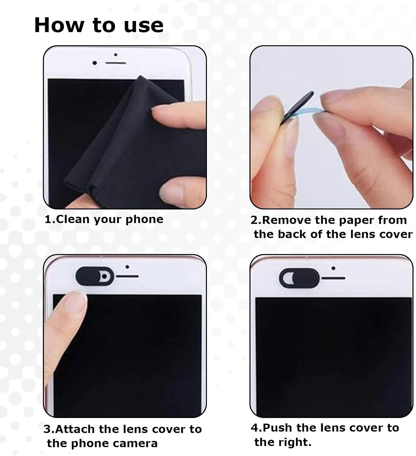 Pack of 24 Camera Cover Mobile Phone, Webcam Cover, Laptop Camera Cover, Camera Cover, Camera Cover Film, Ultra Thin, for Mobile Phone, Tablet, Laptops, Protection of Your Privacy (Black) image number 3