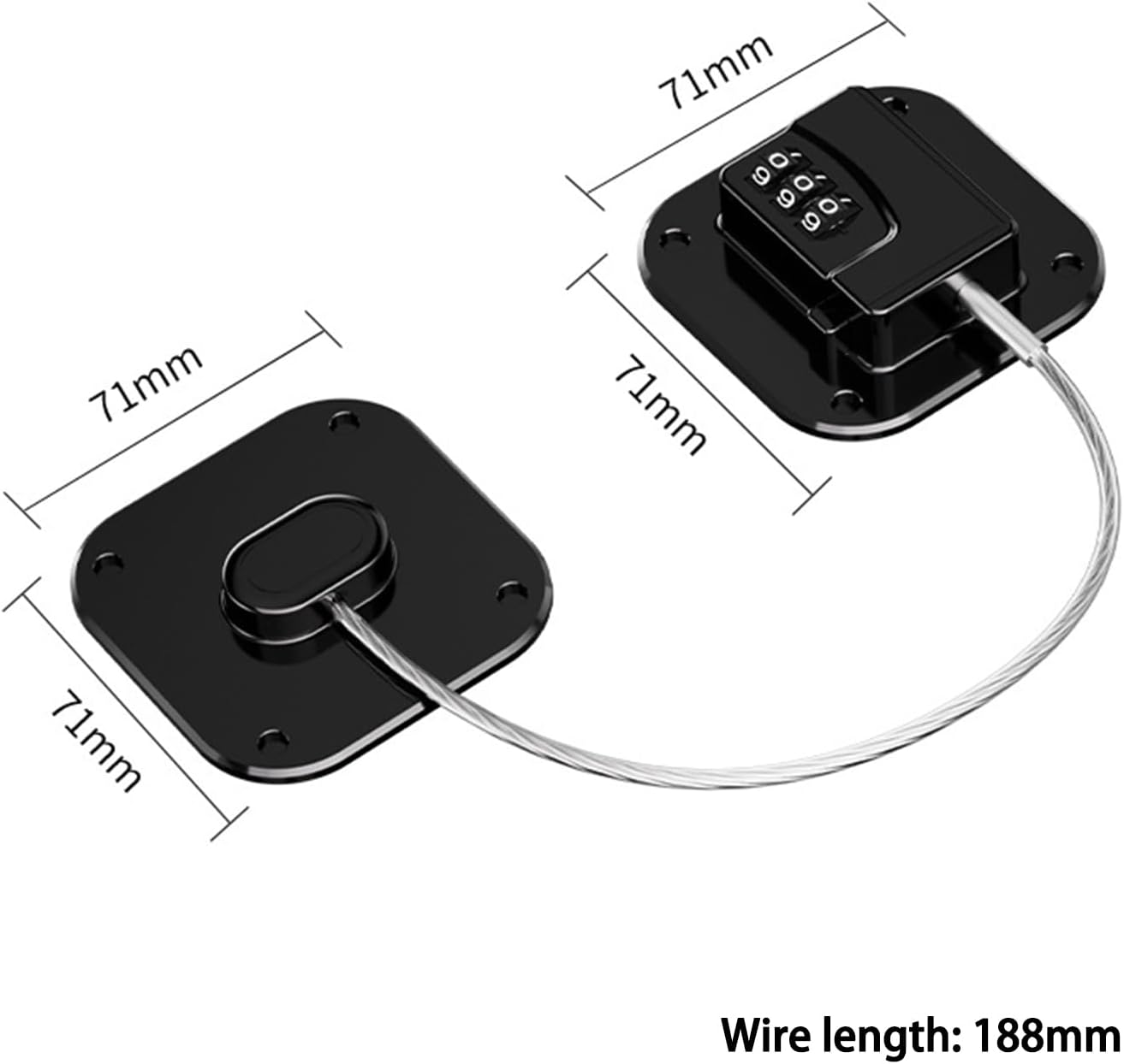 Refrigerator Lock Heavy Duty Combination Lock for Refrigerator Cabinets and Drawers Cupboard Lock with Easy Installation No Keys Needed Black 1 Pack image number 2