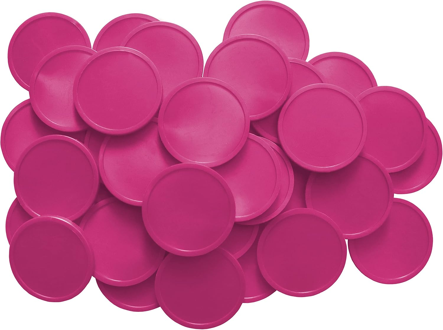 100 Dark Pink Tokens Made from Recycled Plastic | Tokens Chips Counters Bingo Poker Board Games | Reward and Drink Tokens