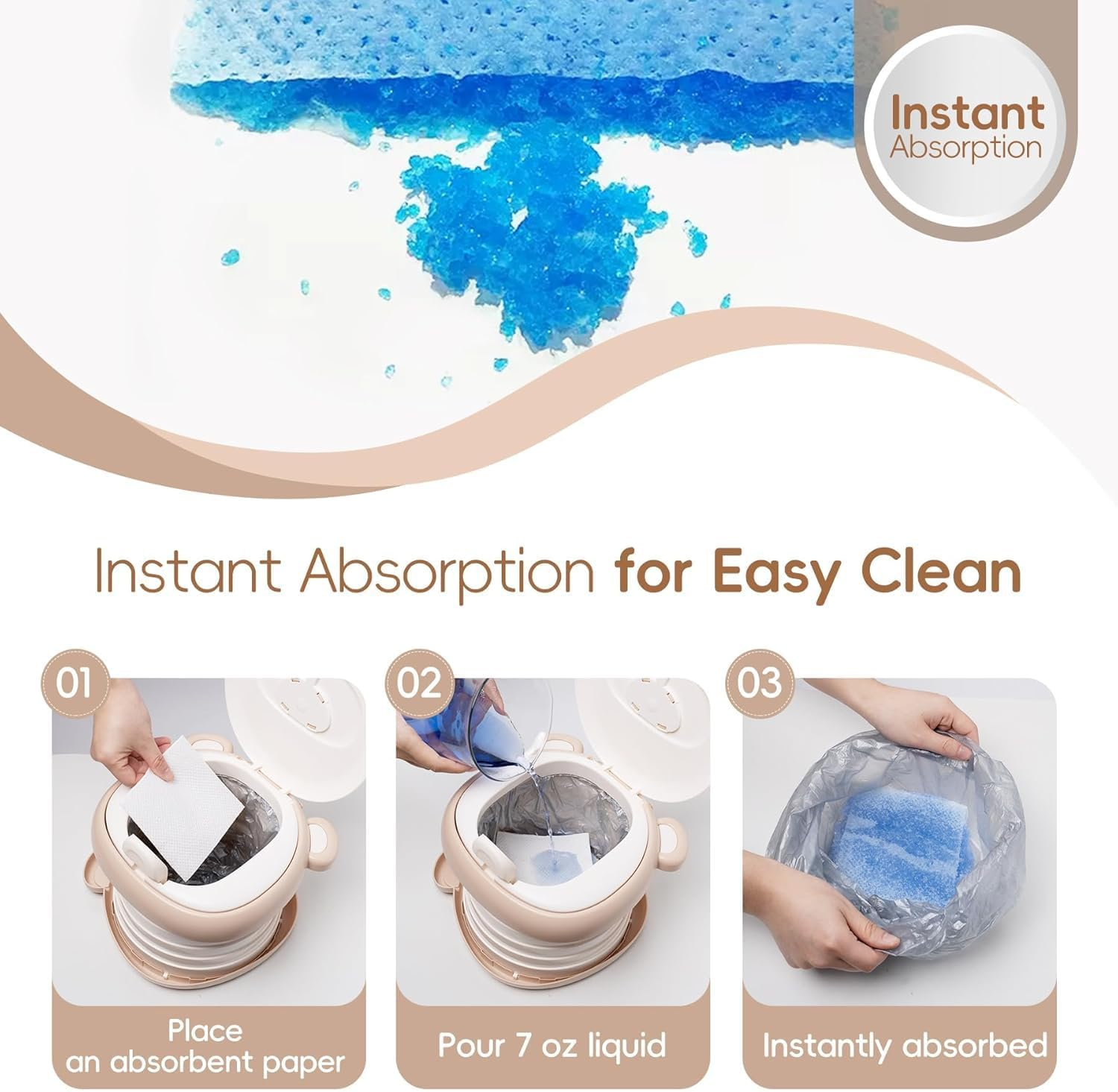 LEFAFA Travel Potty Seat, Portable Foldable Potty Training Toilet for Toddler, Portable Toilet Seat with Potty Liners, Absorbent Pads and Travel Bag, Emergency Toilet for Car, Camping, Outdoor, Indoor image number 4