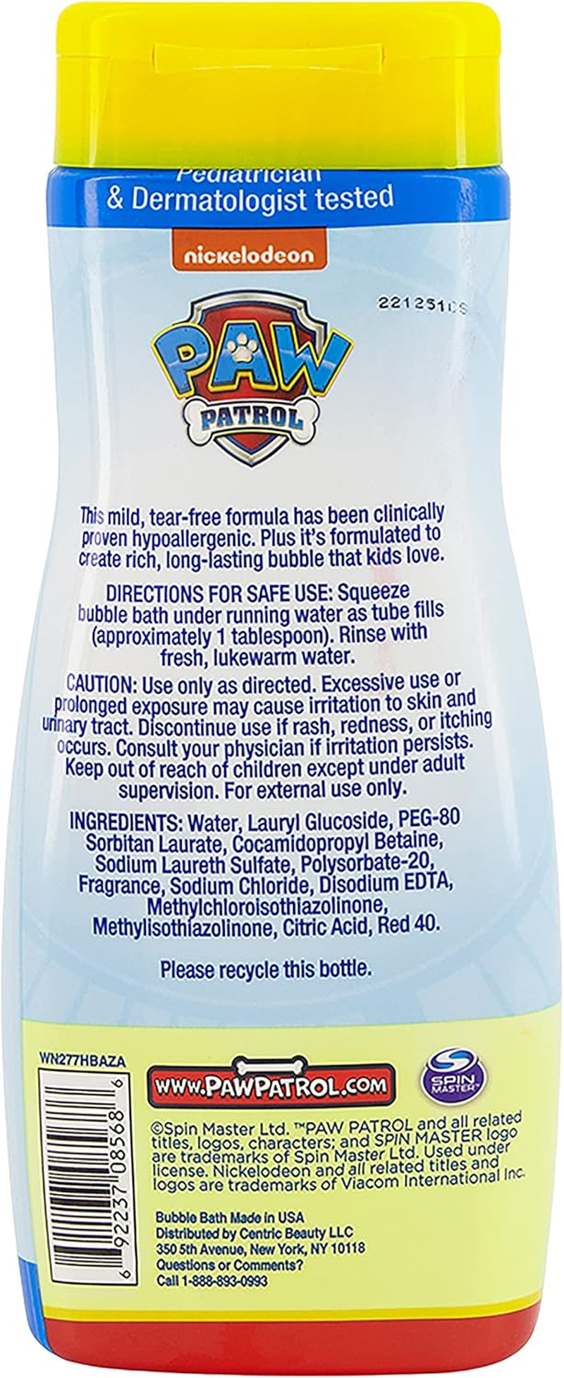 Paw Patrol Bubble Bath 24 Ounce Raspberry Rescue (709Ml) image number 5