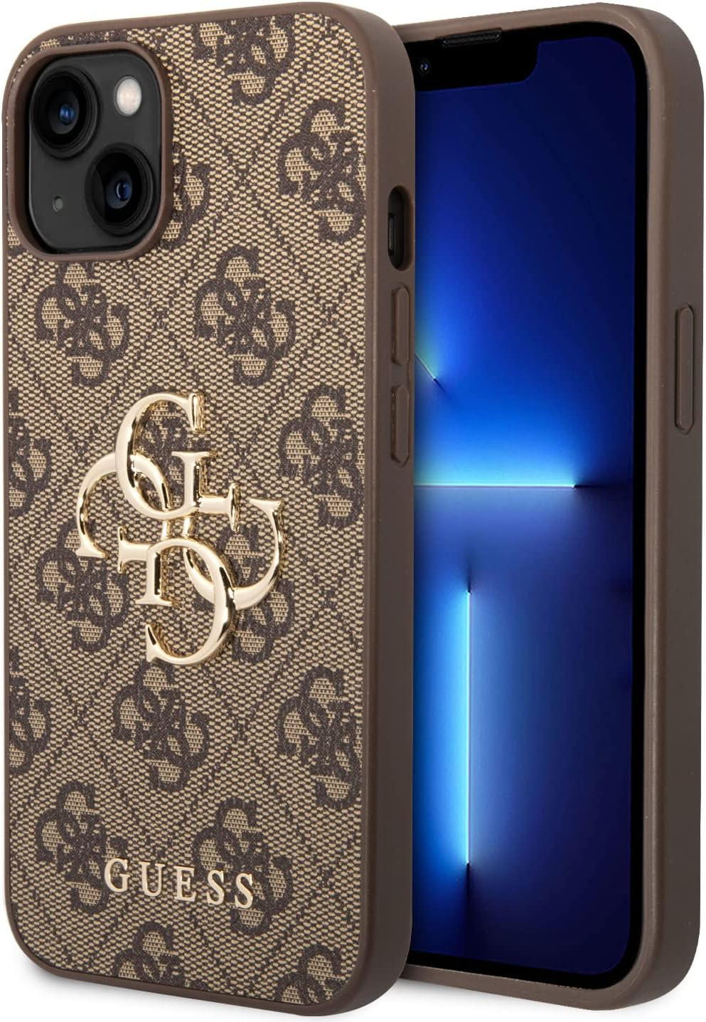 Guess Phone Case [Official Licensed] by CG Mobile | PU Leather Case with 4G Metal Logo | Shock Absorption Protective Case/Cover Compatible with Iphone 15 (6.1-Inch) 2023 - Brown image number 2