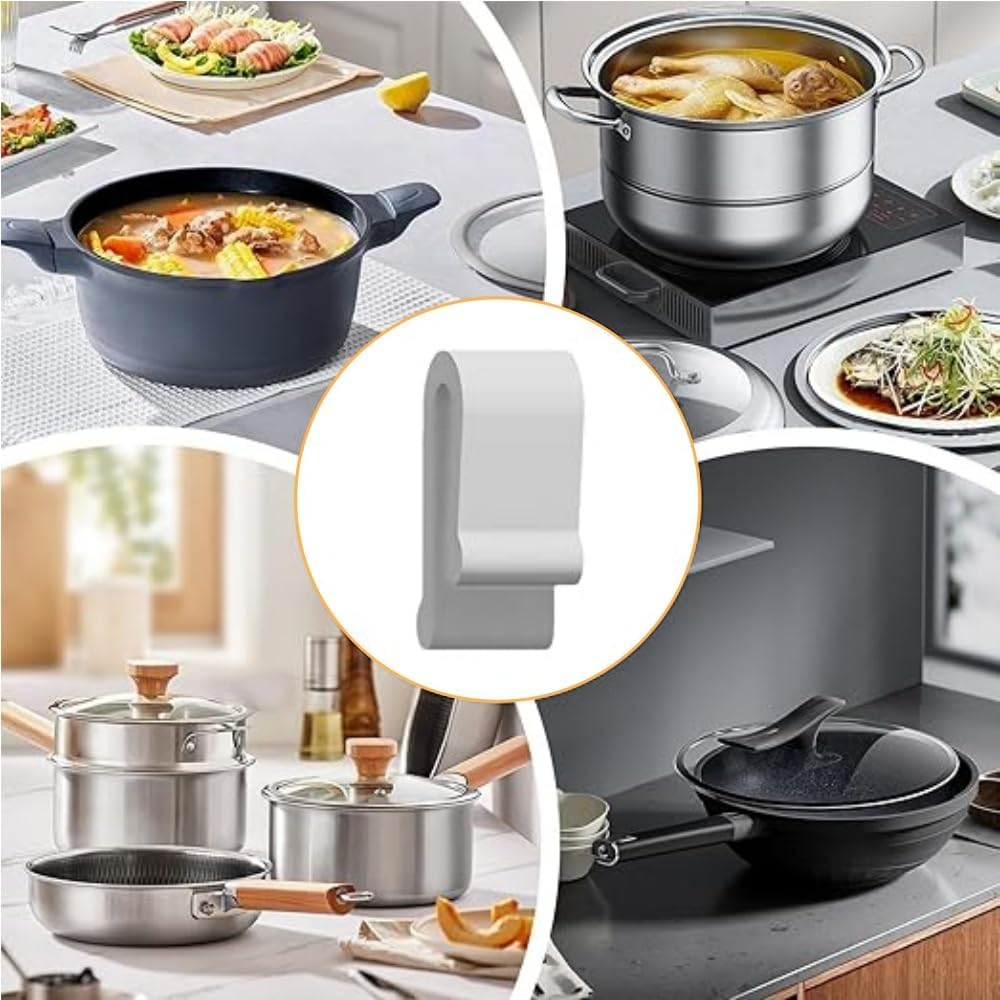 Jindizi 8Pcs Cookware Guard Clips - Flexible Oven Lid Protectors, anti Scratch Bumper Clips Pot, Non-Slip Lid Guards Cookware Protection for Stacking, Storage, 2.3X1.5X1Cm image number 1