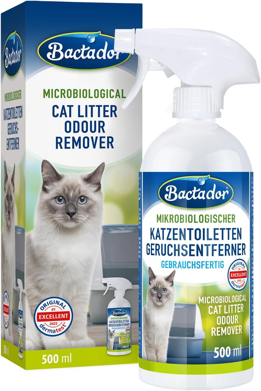 Bactador Cat Litter Odour Remover Spray 500Ml - Biological Enzyme Cleaner as a Ready-To-Use Solution against Cat Urine, Animal Odors, Sweat - for Household & Animal Environment image number 4
