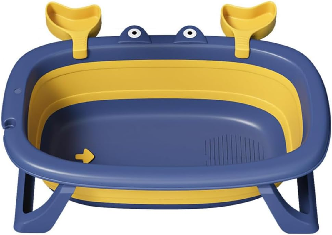 TOMVAES 1 Pcs Foldable Plastic Pet Bathtub, Space-Saving, Portable Travel Washing Tub, Multifunction Shower Tub, Blue, 67X44X20 CM image number 1