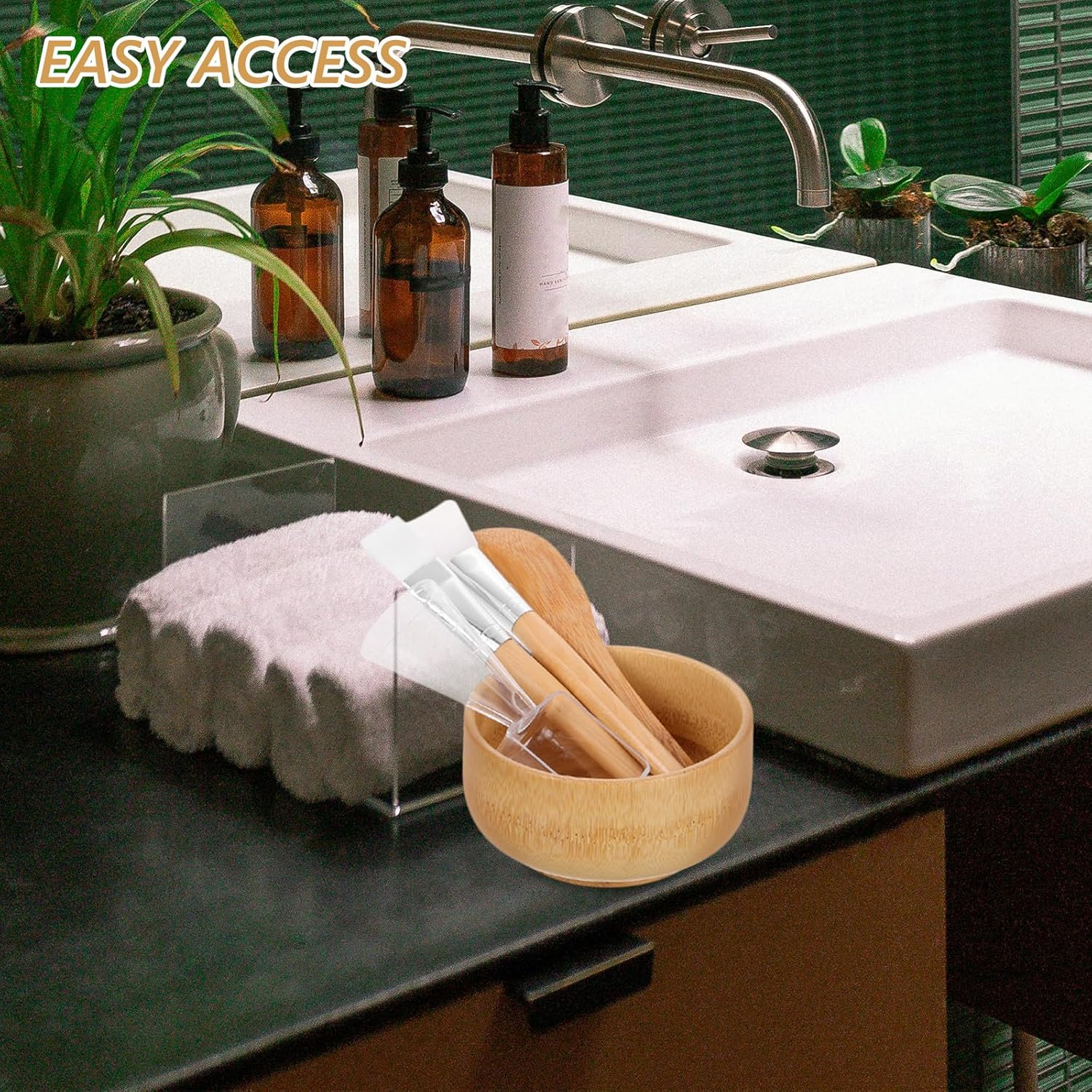 AUTSUPPL 5Pcs Facial Mask Mixing Bowl Set with Small Face Bowl, Spatula, and Brush for Home Spa Beauty Treatment and Clay Peel-Off Masks