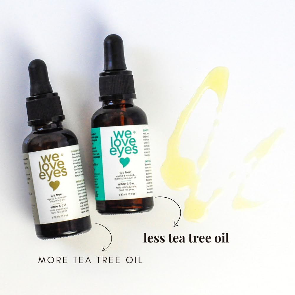 We Love Eyes - 100% All Natural Tea Tree Makeup Remover Oil - Effortlessly Remove Waterproof Makeup and Eyeliner - Made with Australian Tea Tree - Cruelty Free - Vegan