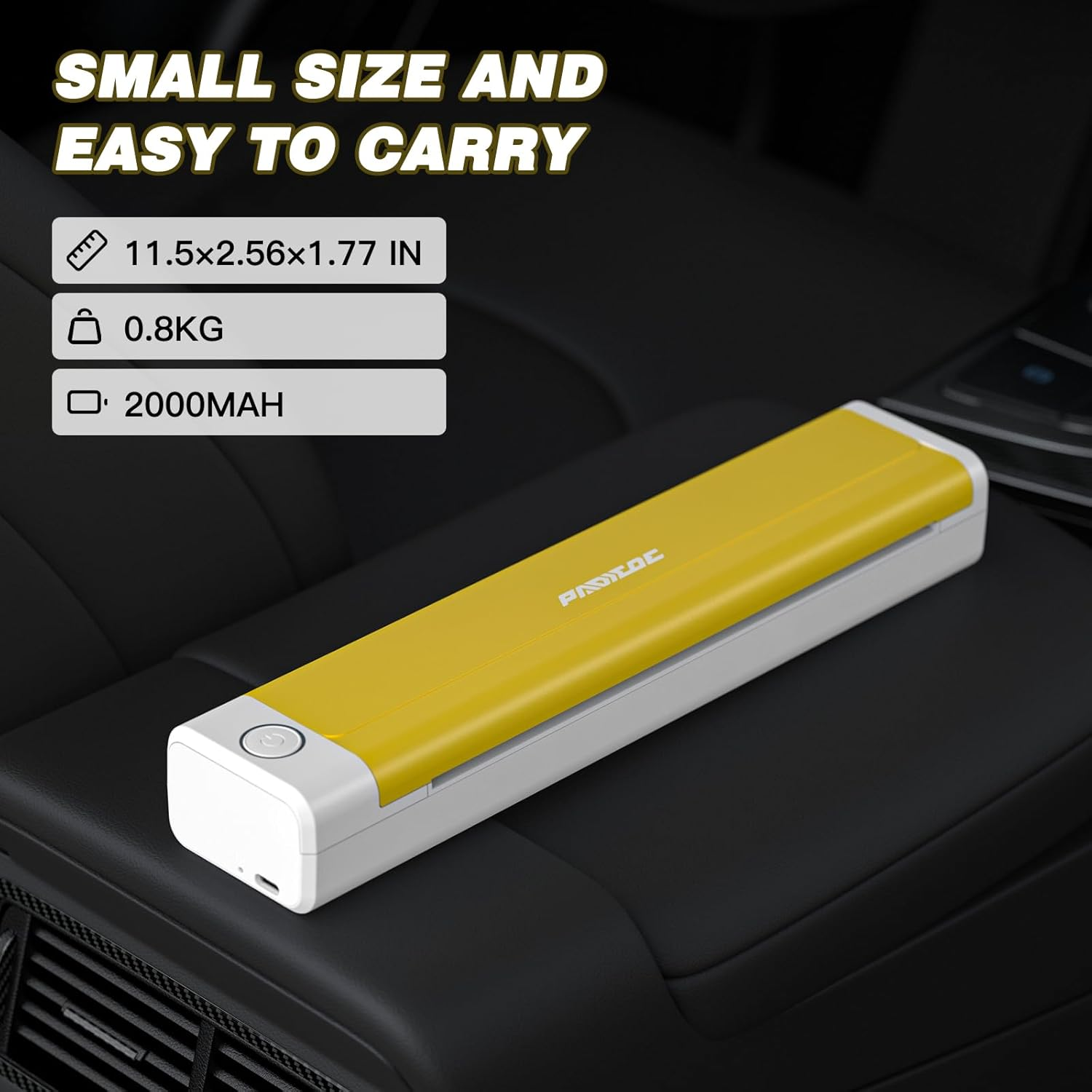 Padieoe Tattoo Stencil Printer with 10Pcs Transfer Paper - Bluetooth, Wireless, 2000Mah - Portable Thermal Printer Machine for Tattooist- 11.5X2.6X1.8In - Yellow image number 4
