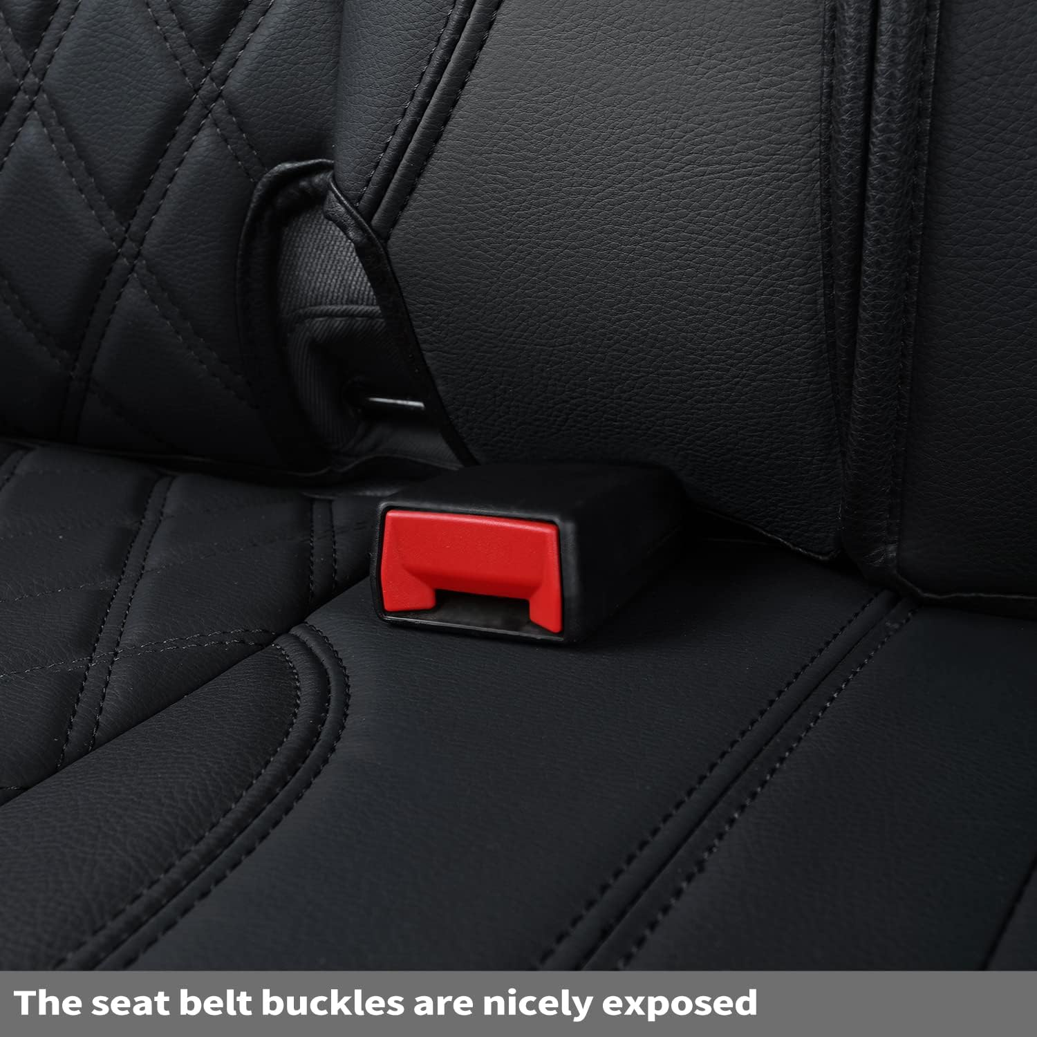 Feelit Fit Ram 1500 2019 2020 2021 2022 2023 2024 2025 2026 Crew Cab Back Bench Seat Covers Waterproof, Custom Fit Ram 4/6 Split Rear Flat Seats with Unremovable Middle Headrest (01-Rear) image number 2