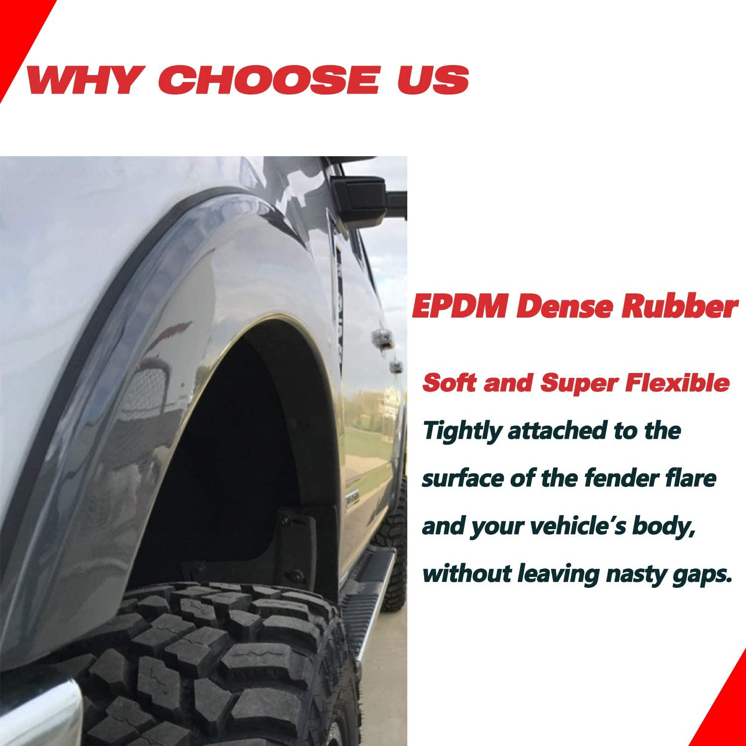 Sdano Fender Flare Rubber Seal,Fender Flare Edge Trim,Fender Flare Gasket,Fender Flares Trim Car Truck Wheel Wells,Bonds W/3M Automotive-Grade Adhesive Tape,Universal,T-Style,60&rsquo; Length FFET-60 image number 4