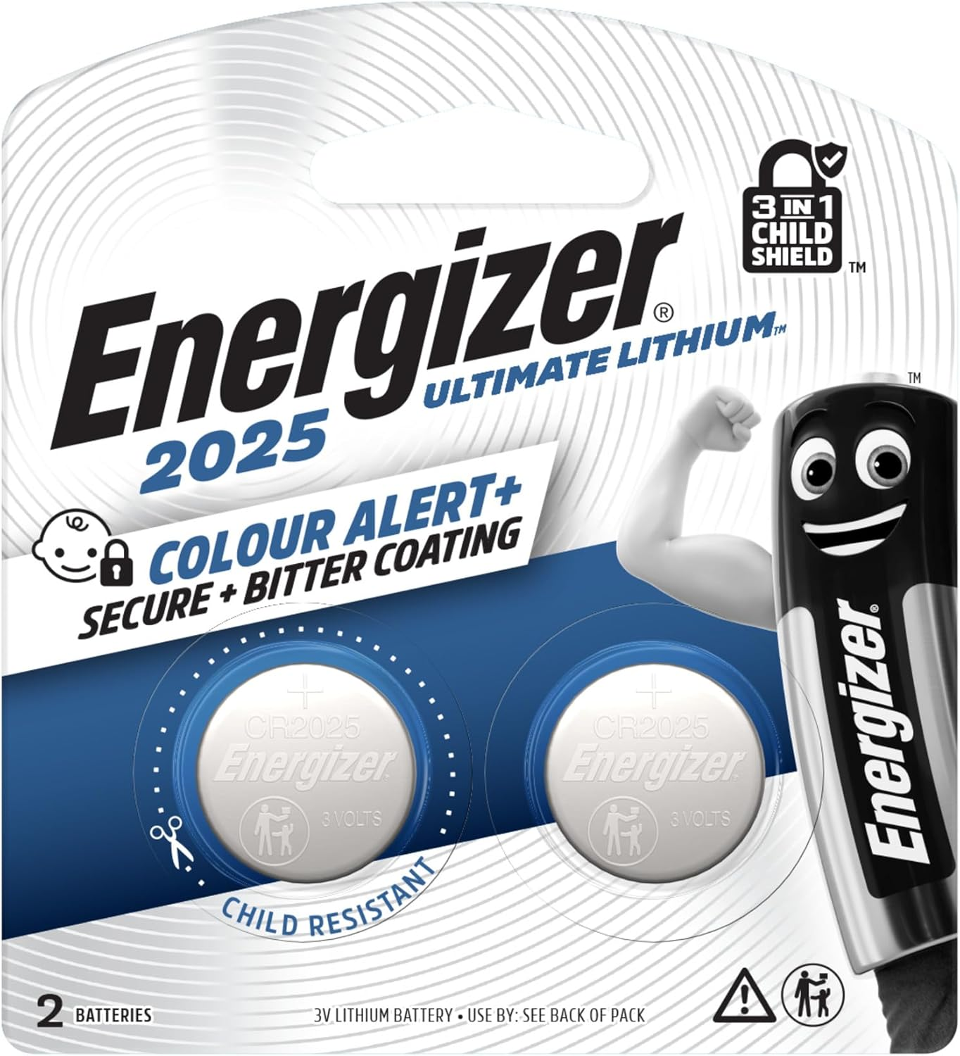 Energizer Reliable Lithium Ultimate CR2025 Coin Battery (Pack of 2) image number 2