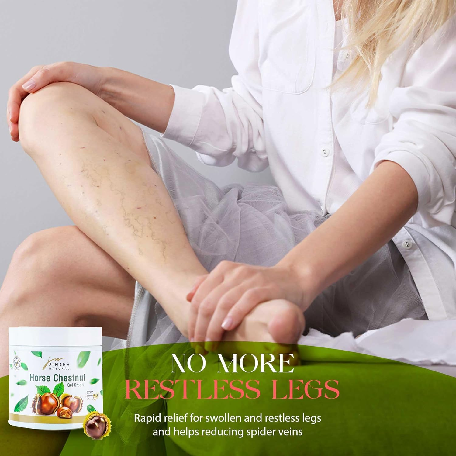 Horse Chestnut Gel Cream for Varicose Veins Legs (500Ml/16.9 Fl Oz), Relaxing, Cooling, Soothing Cream for Feet, Legs, Knees, Back image number 2