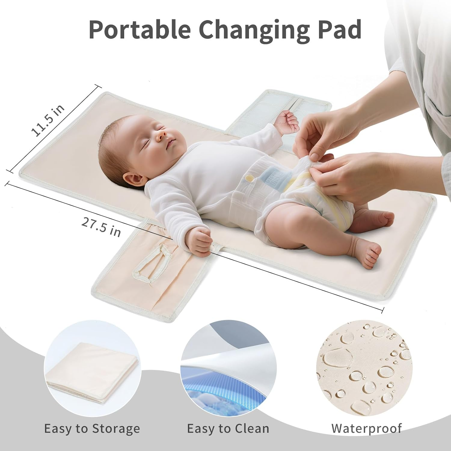 CEI-CEI Neoprene Diaper Bag Backpack with Changing Pad, Large Newborn Baby Maternity Bags Travel Tote with Insulated Pockets