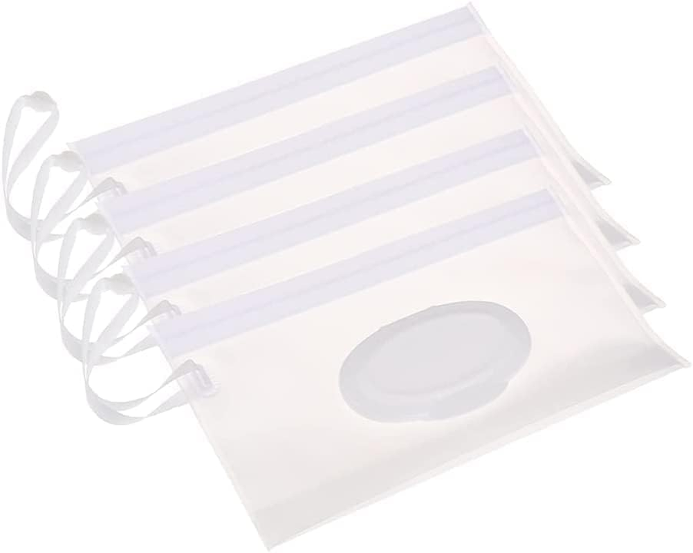 LYSAIMG4 Pcs Portable Wet Wipes Pouches Dispenser（24 * 14Cm）,Baby Diaper Bag,Adult & Kids Wet Wipes Pouch Container, Refillable, for Daily,Travel,Baby Strollers,Backpacks image number 2
