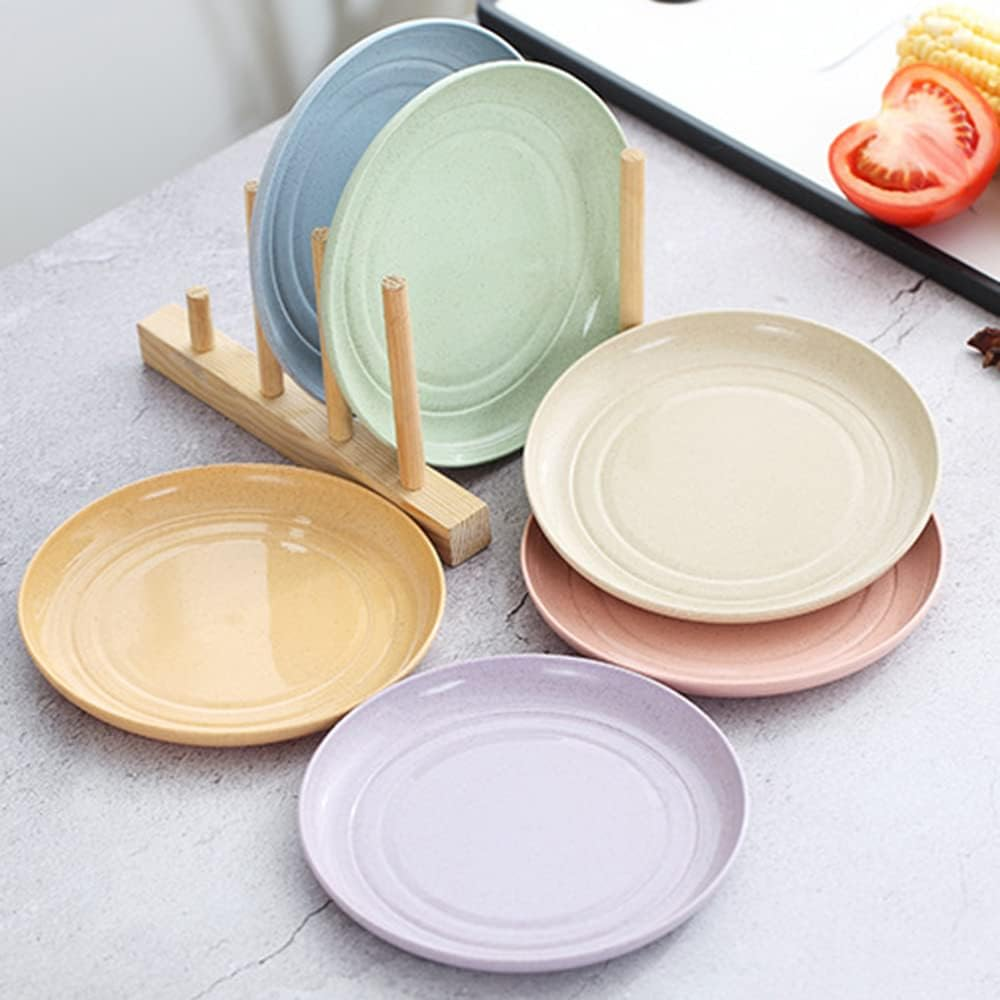 ZGWANSUI 15Cm Wheat Straw Appetizer Plates, Unbreakable Small Dessert Plates Set of 5, Lightweight round Dishes Tableware, Reusable Flat Dinner Platters for Snack, Fruits, Noodles (Beige) image number 6