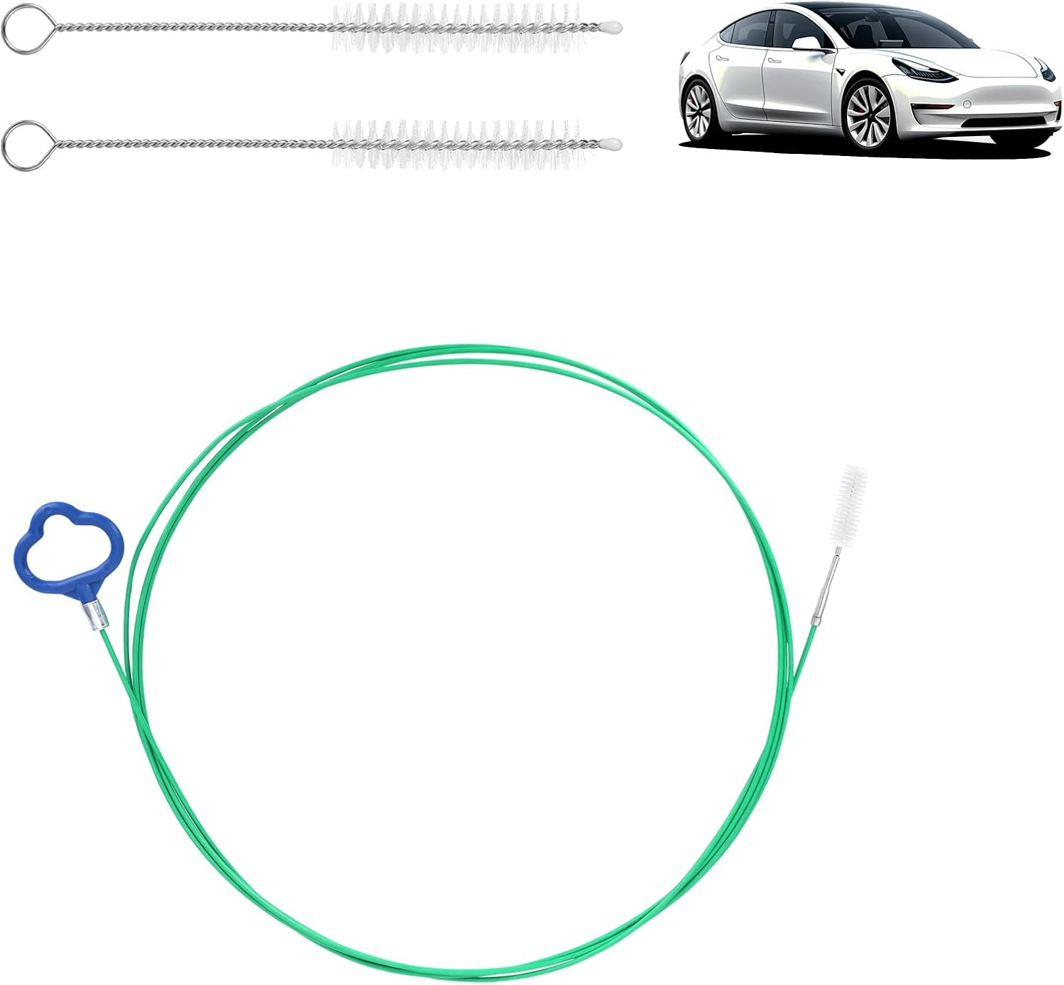 BOXOB Auto Sunroof Drain Brush with 2 Cleaning Brushes, 118In Long Pipe Cleaners Flexible Soft Drain Cleaning Brush for Car Sunroof Trunk Wiper Hole image number 2