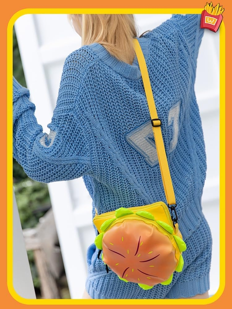 RRISETAG Cheeseburger Backpack, Funny Yellow Cartoon Space Cheeseburger Backpack - Cute Design - Shoulder Bag image number 1