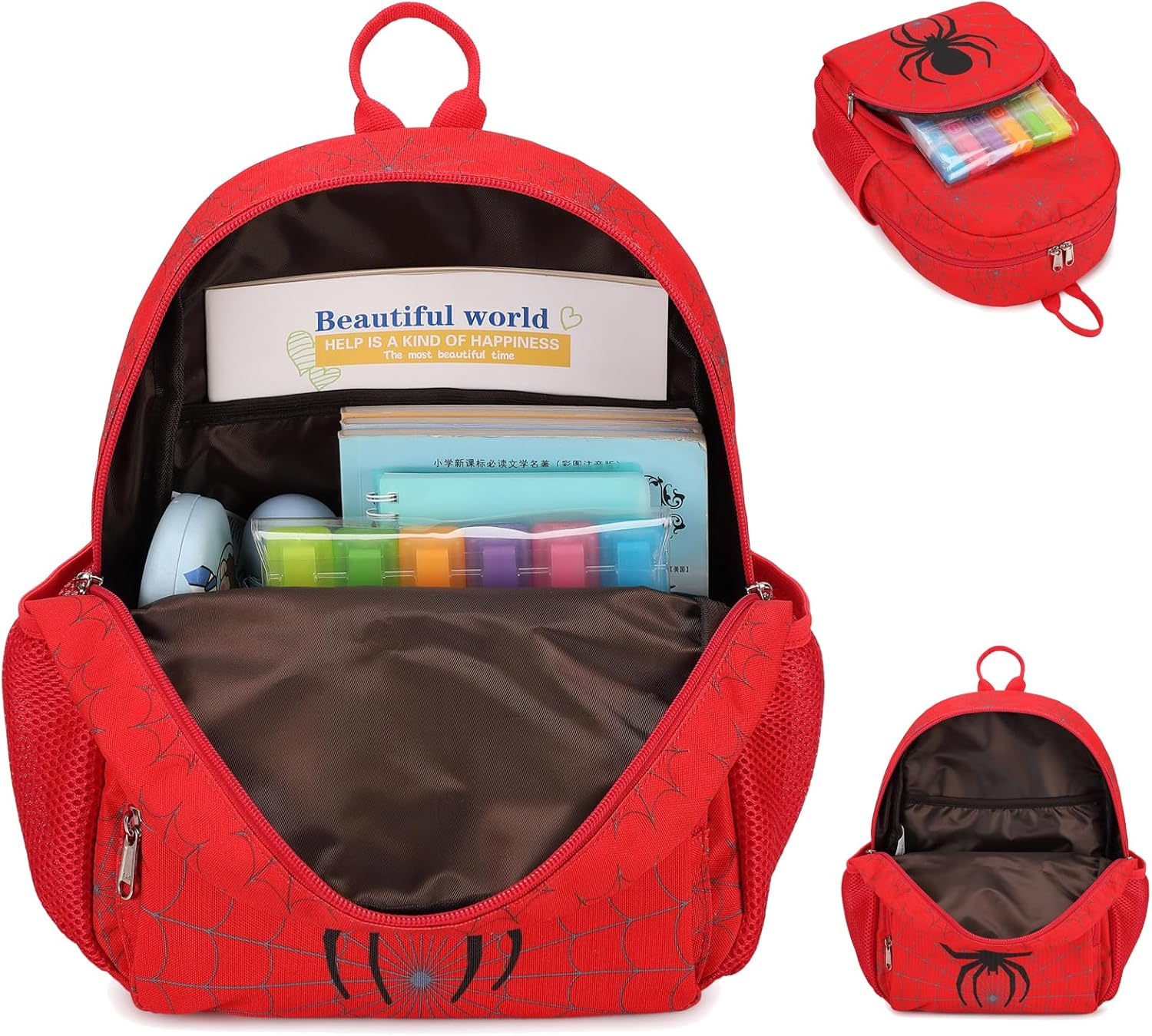 Octsky Cute Toddler Backpack Toddler Bag Unicorn Mini Travel Bag for Baby Girl - Spider Black image number 1